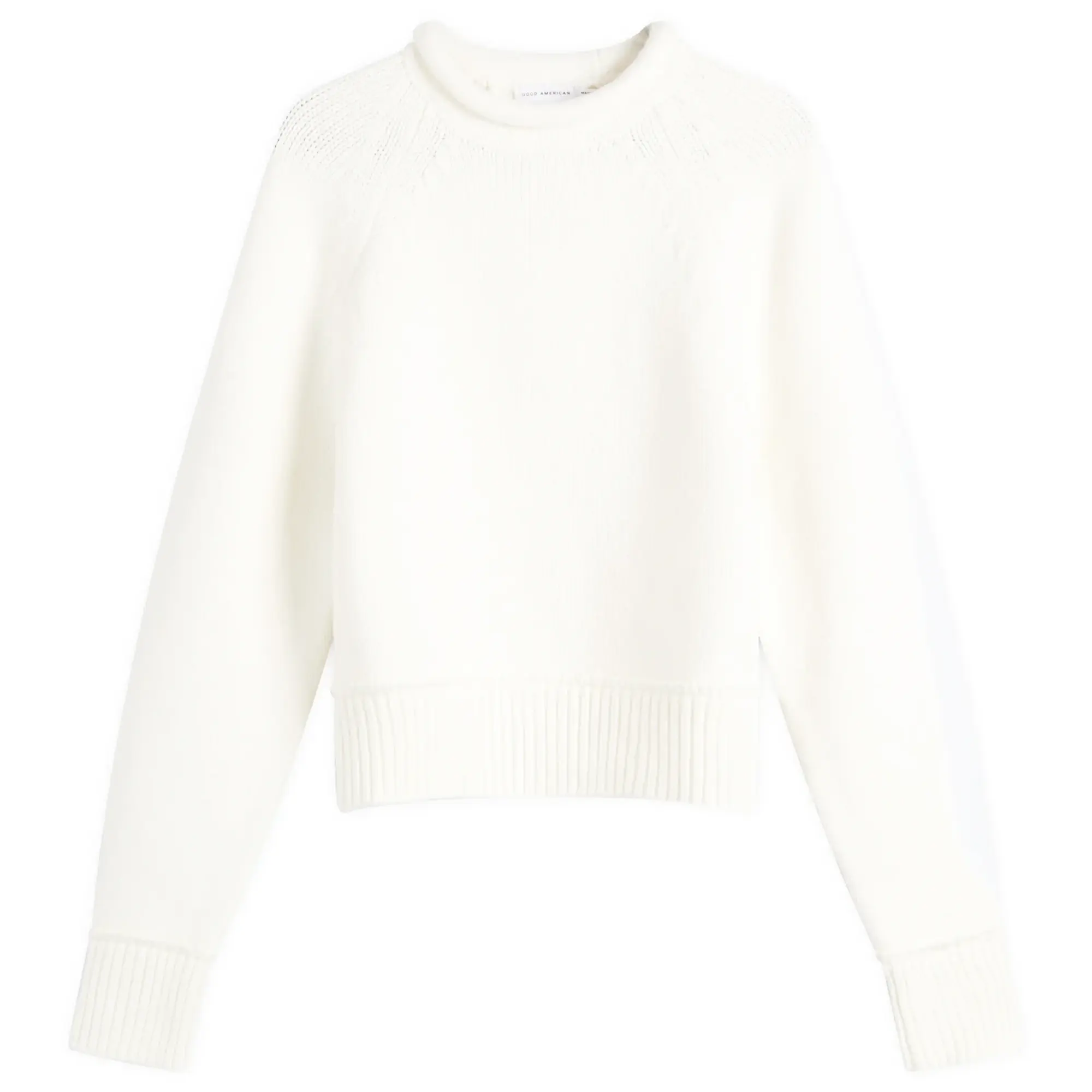 Good American Women's Crewneck Sweater Cloud White