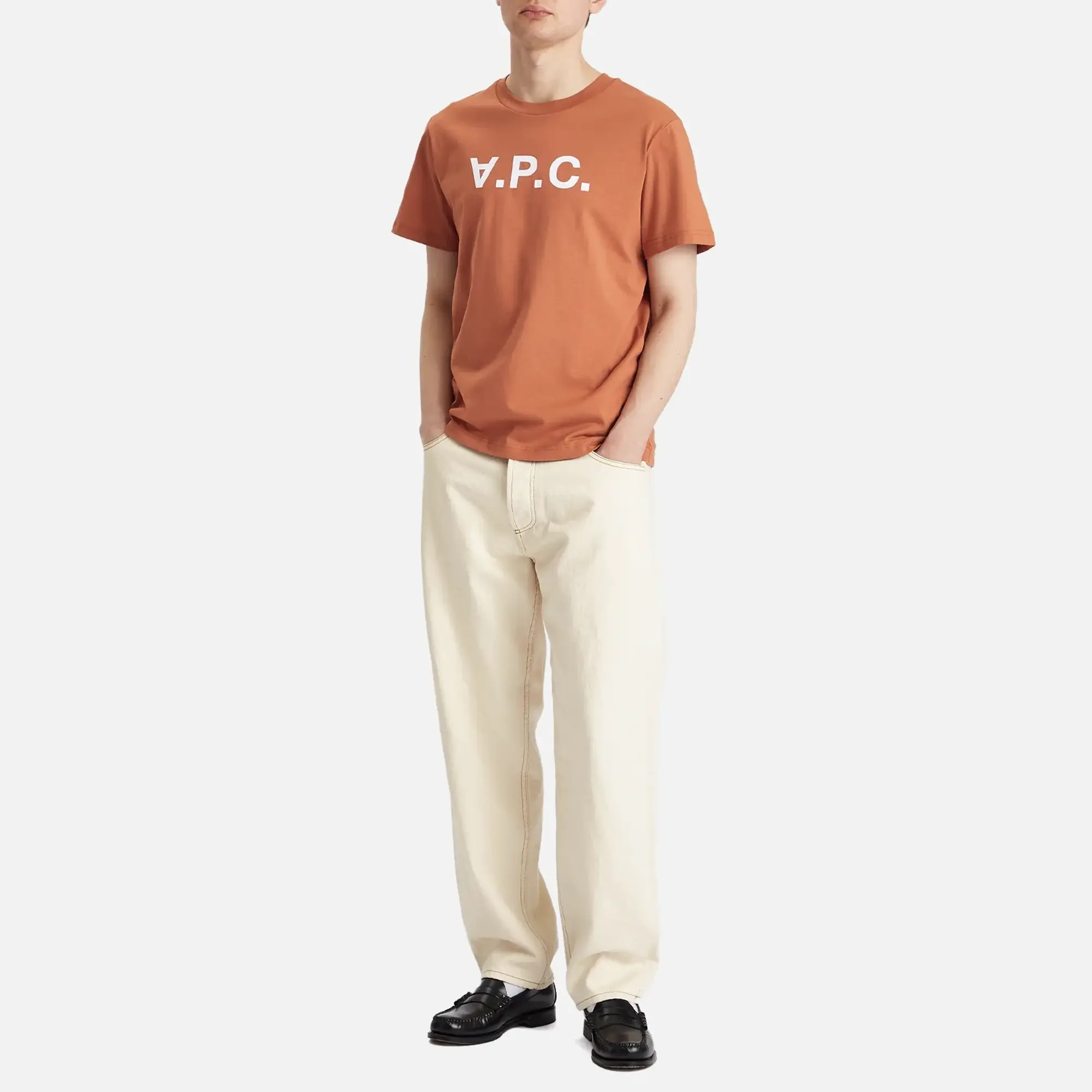 A.P.C. Men's VPC Logo T-Shirt Teracotta/White