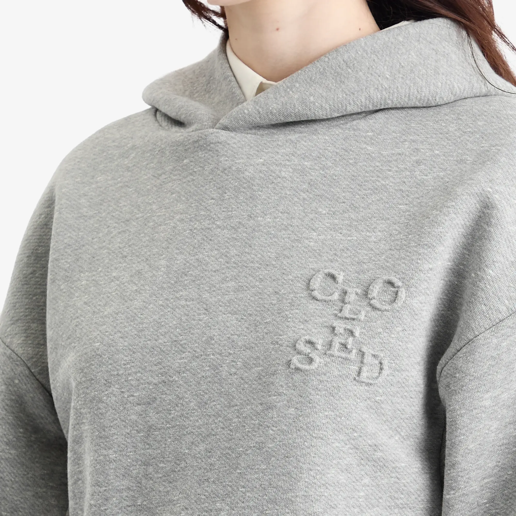 Closed Women's Folded Hem Hoodie Light Grey Melange