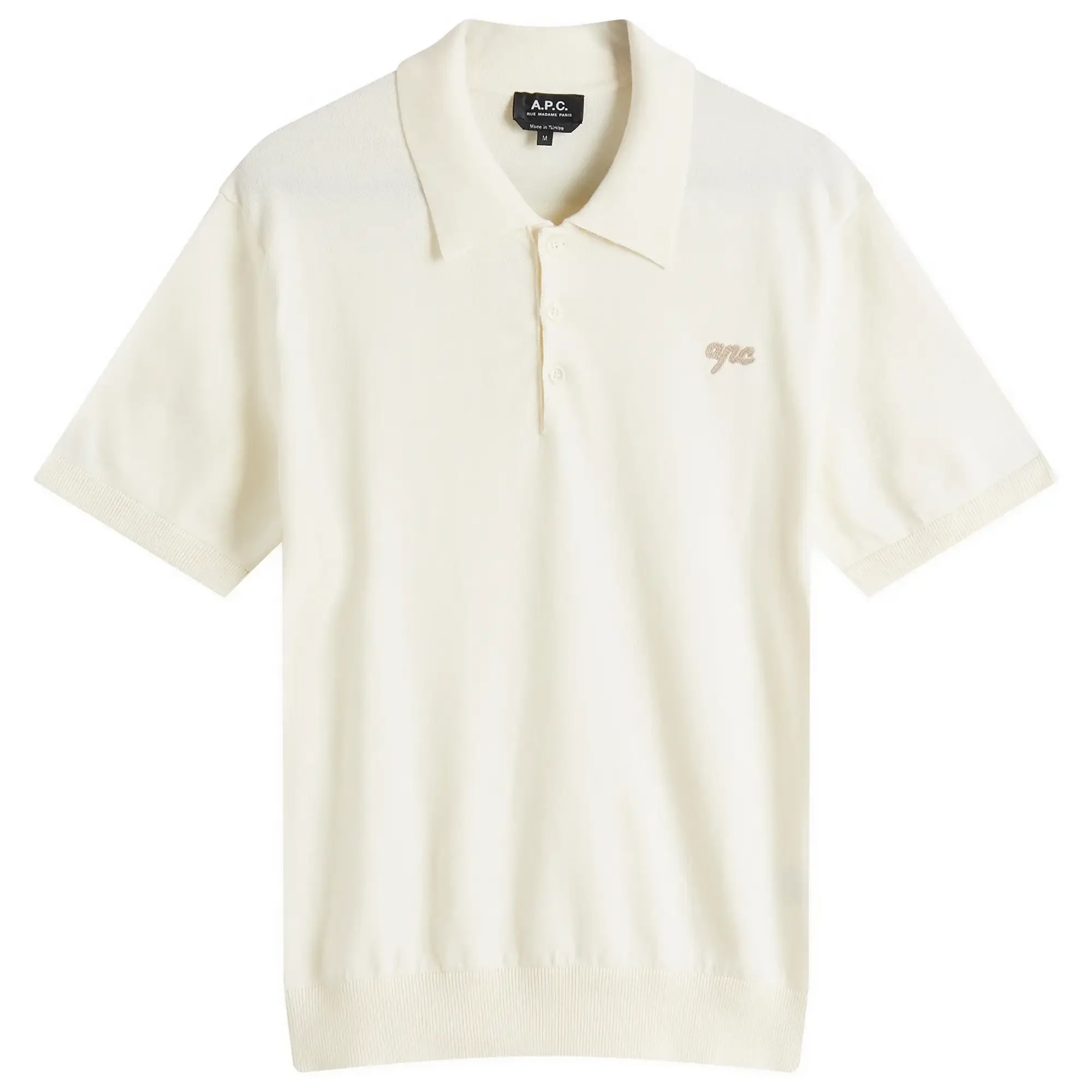 A.P.C. Men's Gregorio Knitted Polo Off White