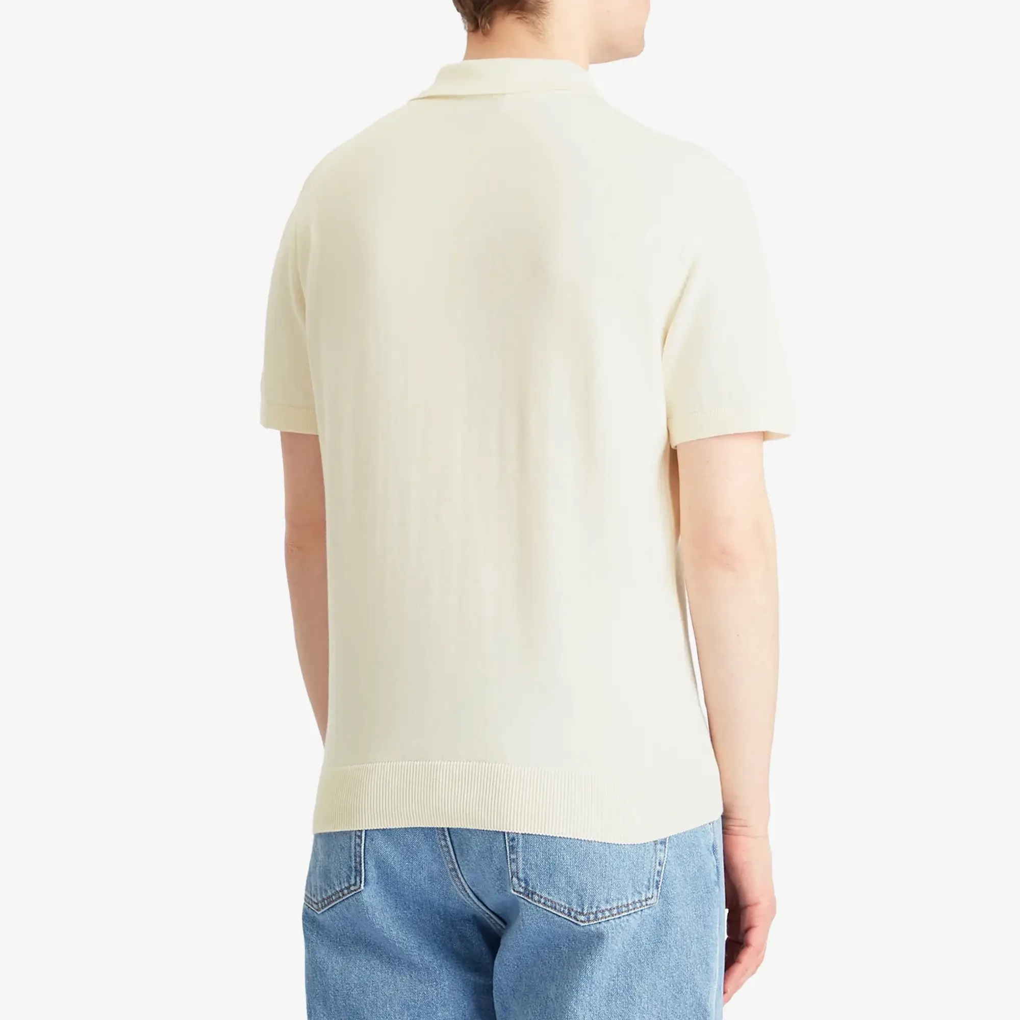 A.P.C. Men's Gregorio Knitted Polo Off White