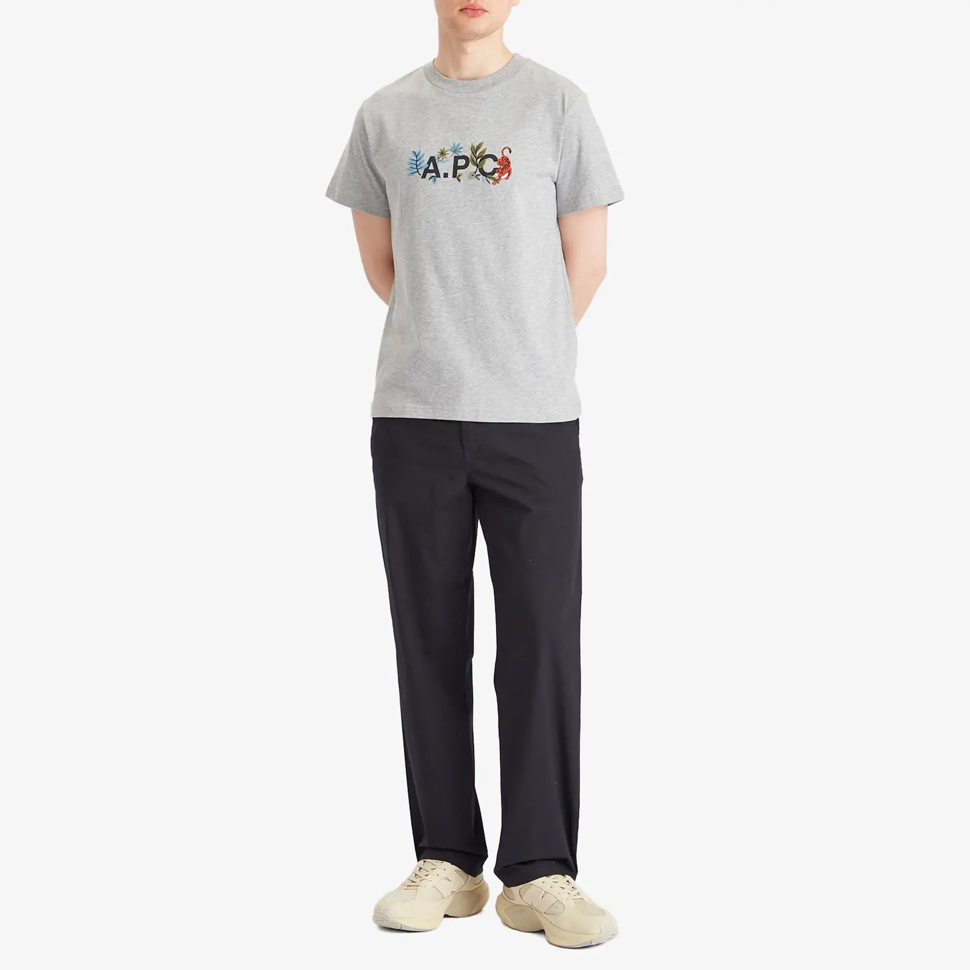 A.P.C. Men's Auguste Nature Logo T-Shirt Heathered Grey