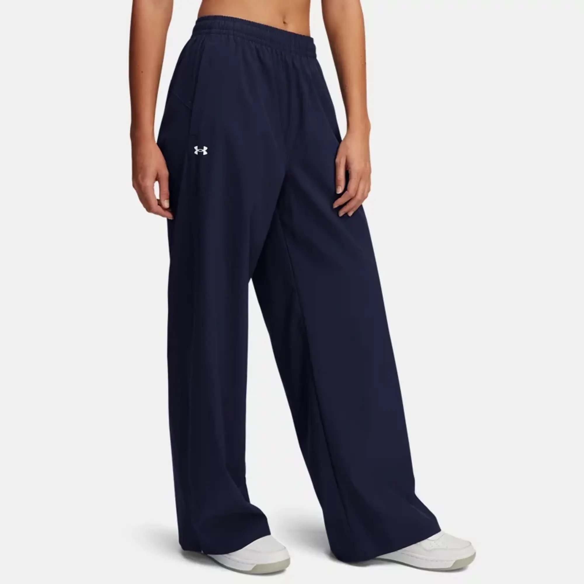 Women's  Under Armour  Rival Wide Leg Pants Midnight Navy / White XS