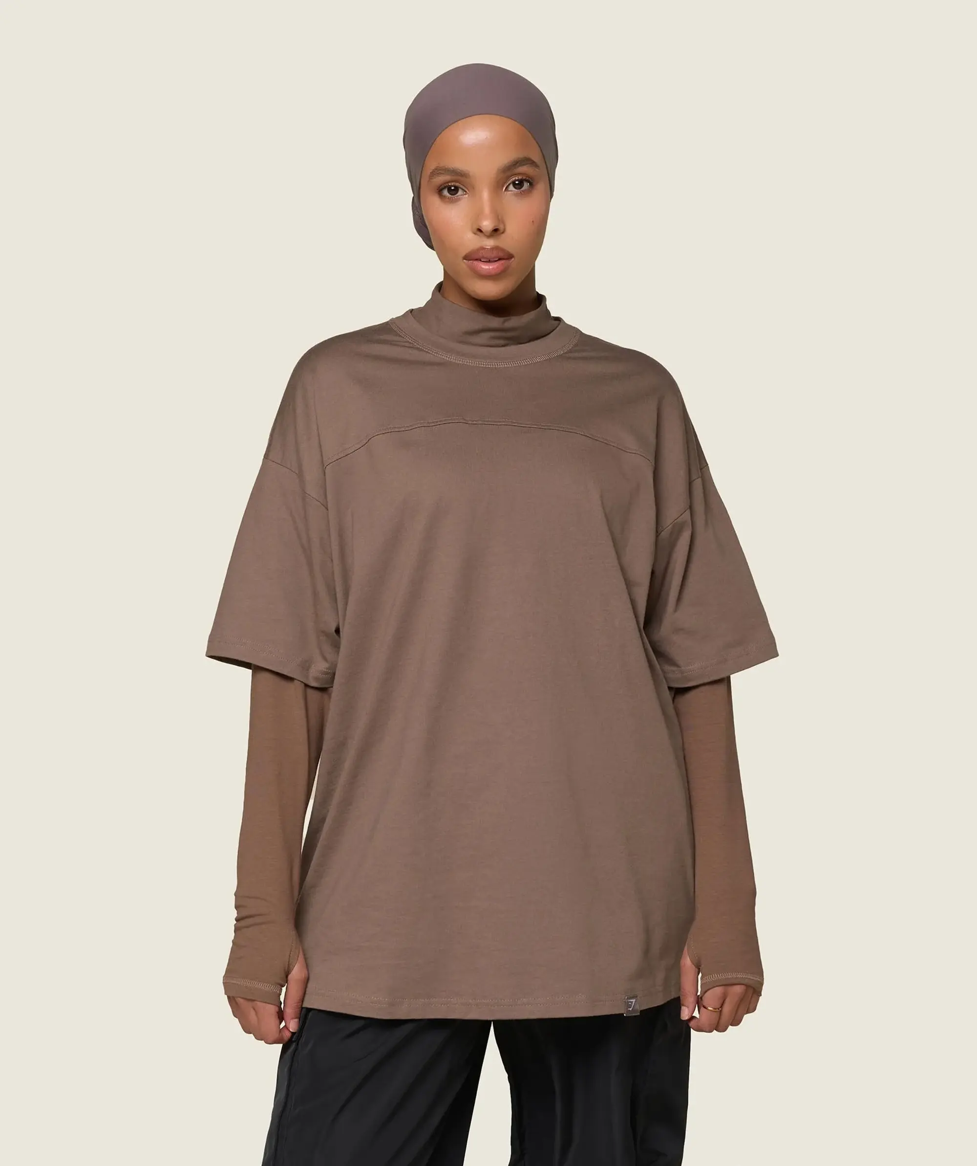 Gymshark GS x Leana Deeb Oversized T-shirt - Soul Brown