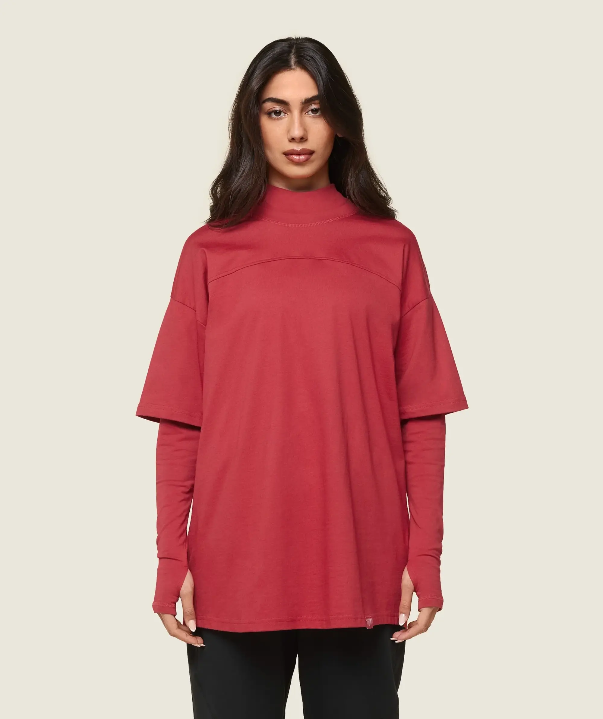 Gymshark GS x Leana Deeb Oversized T-shirt - Vivid Red