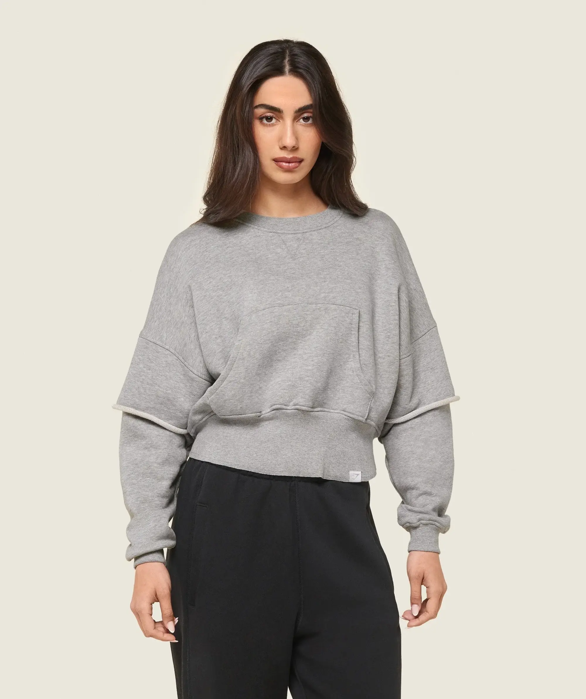 Gymshark GS x Leana Deeb Oversized Sweat - Light Grey Marl