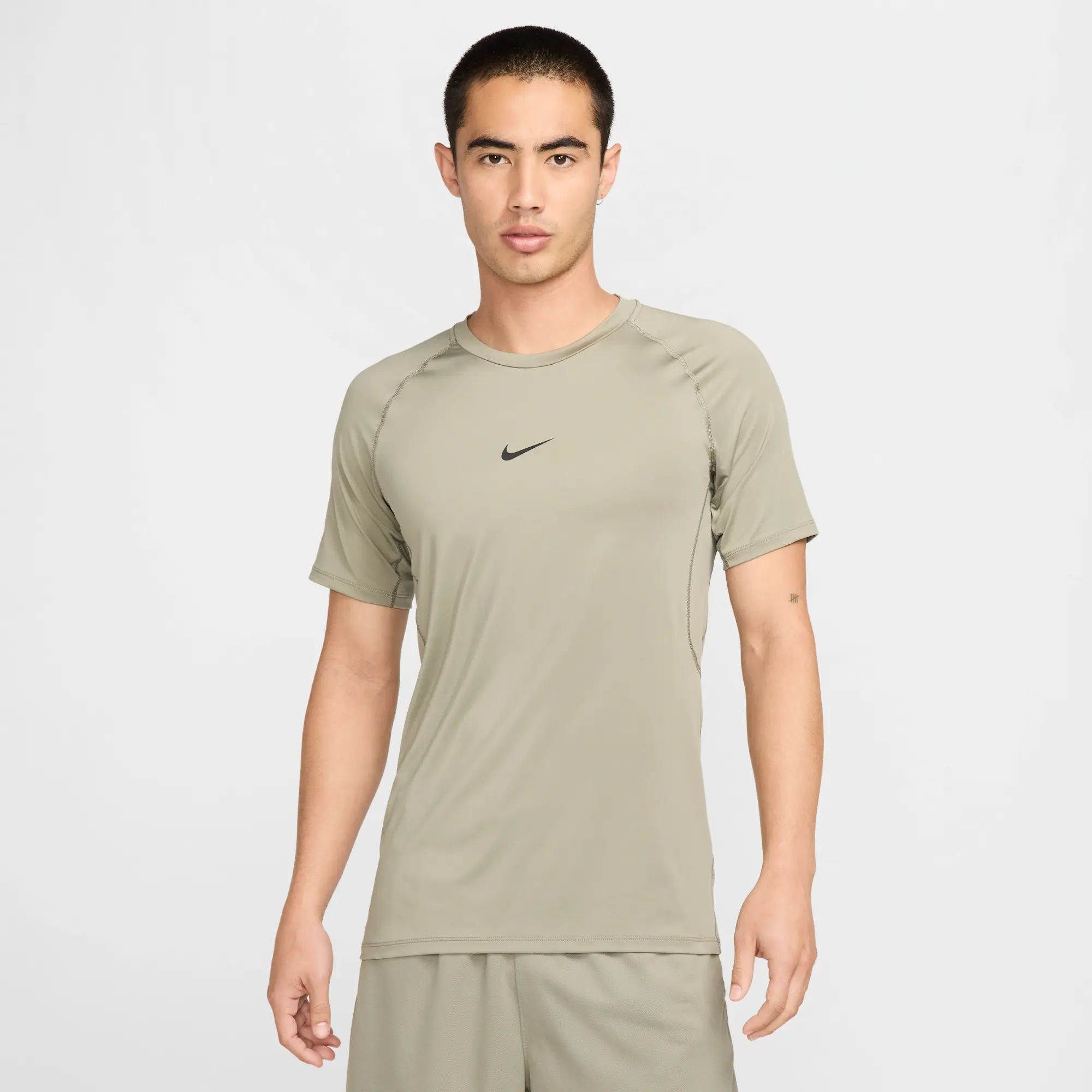 Nike Training Dri-Fit Muscle Fit T-Shirt In Khaki-Black