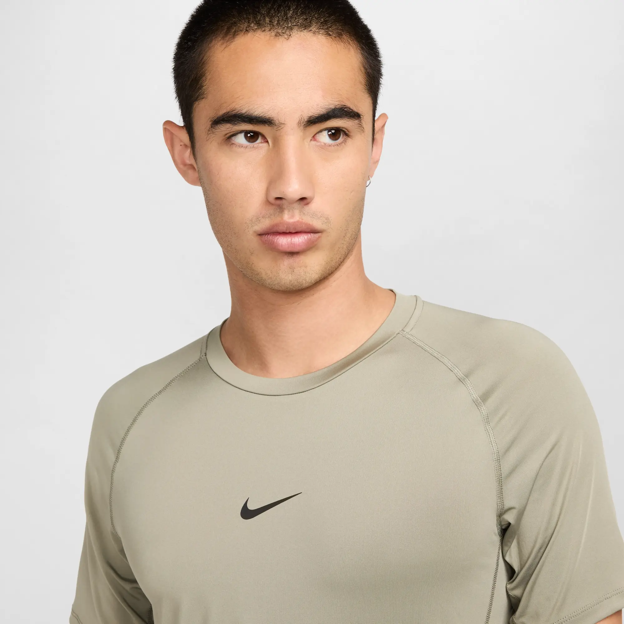 Nike Training Dri-Fit Muscle Fit T-Shirt In Khaki-Black