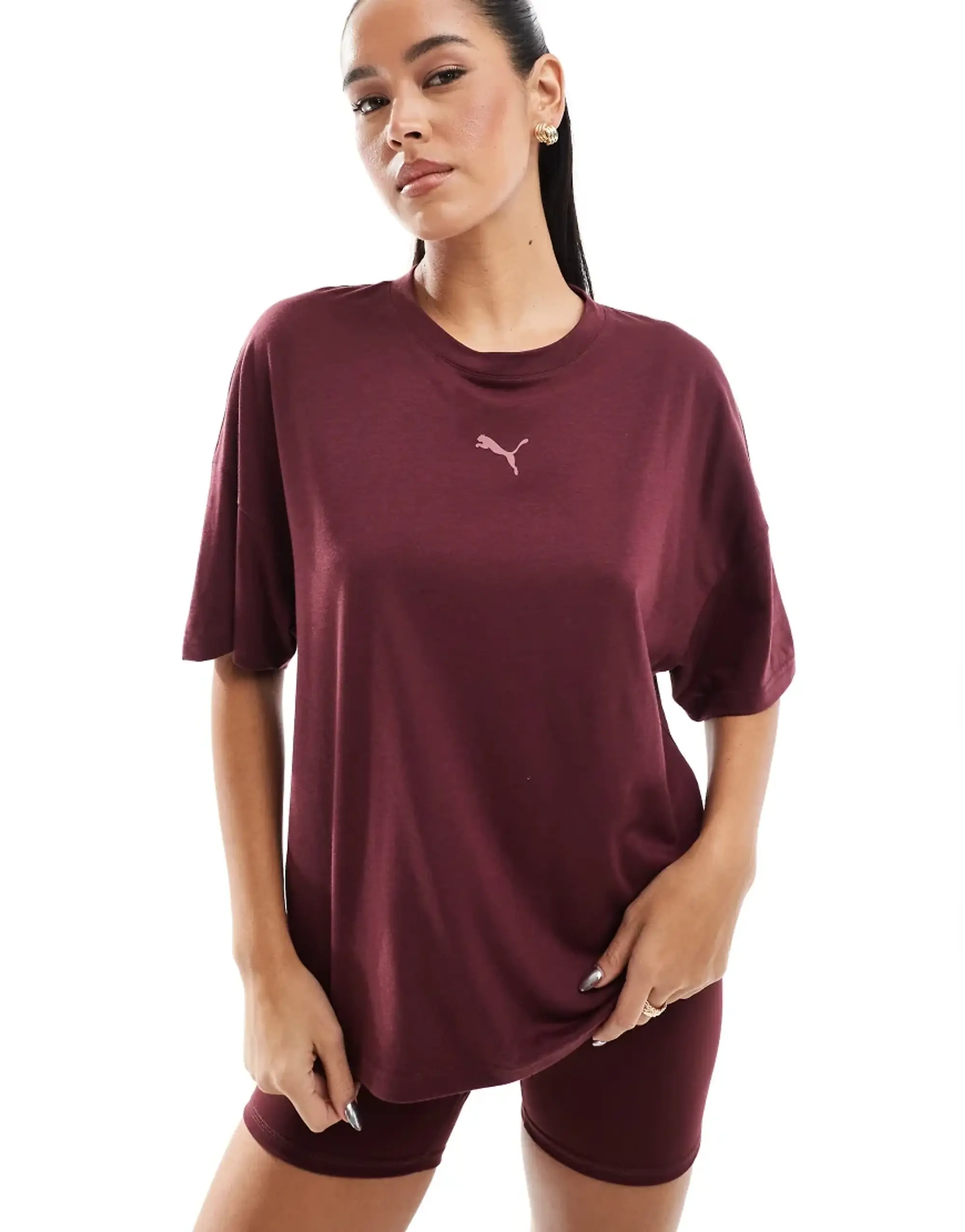 Puma Evolve Training T-Shirt In Burgundy-Purple