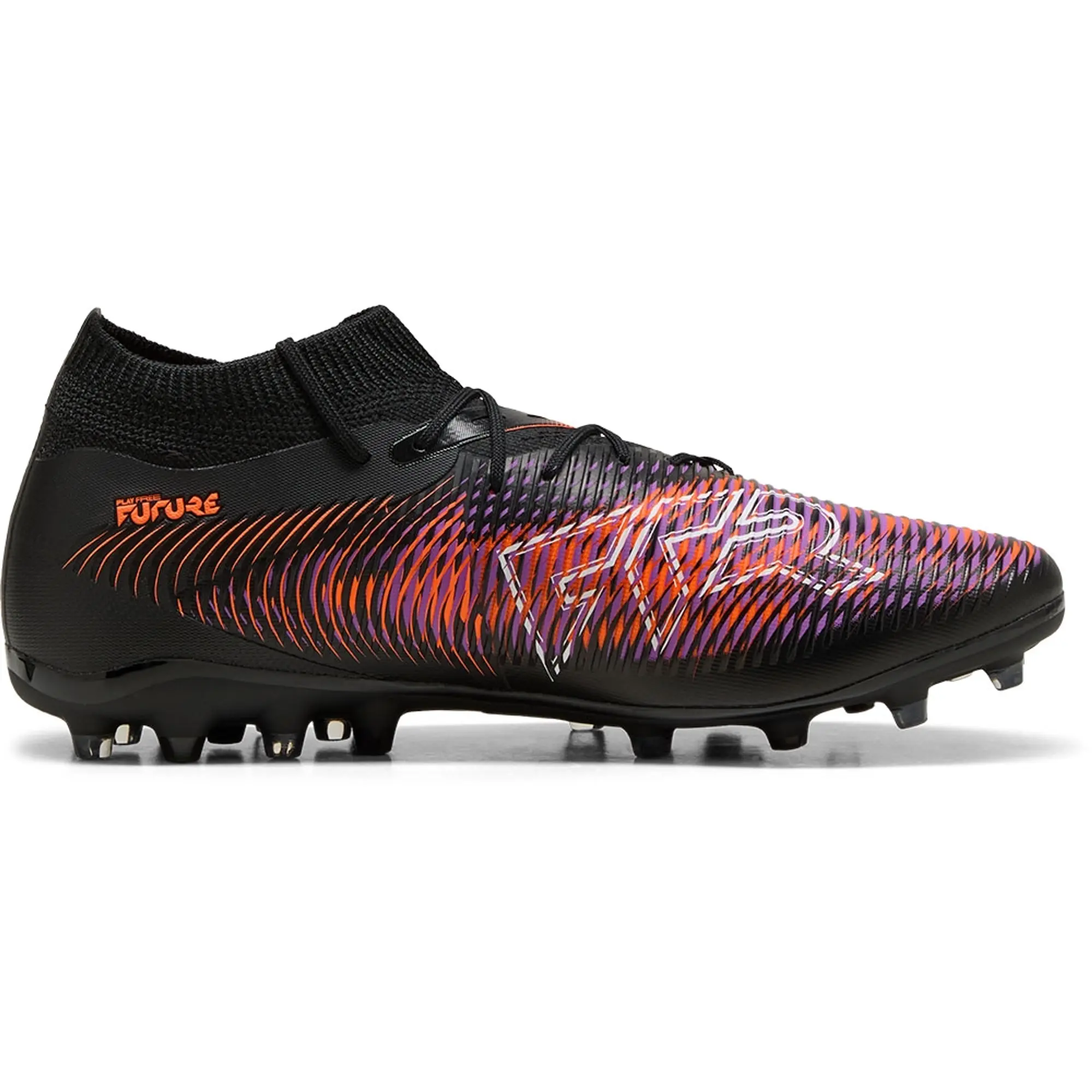 PUMA Future 8 Match MG Football Boots, Black/White/Glowing Red