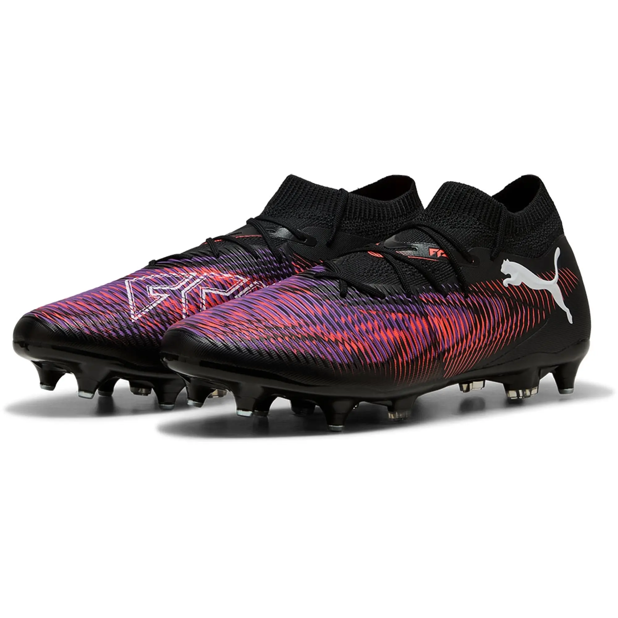 PUMA Future 8 Match MxSG Football Boots, Black/White/Glowing Red