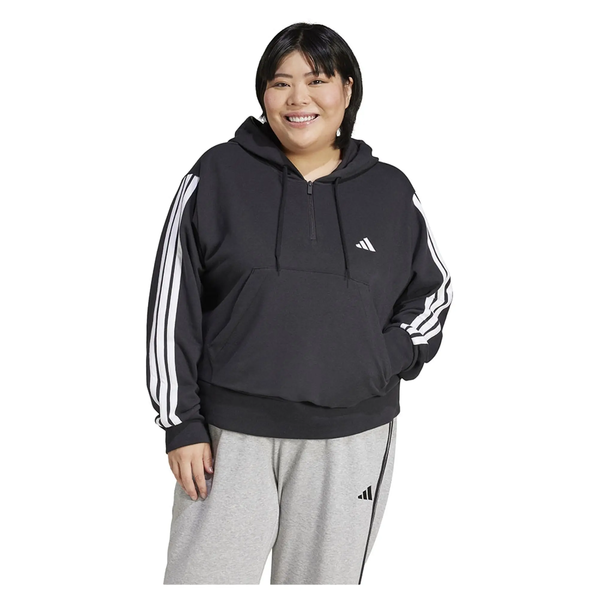 Adidas Essentials 3 Stripes French Terry Plus Hoodie