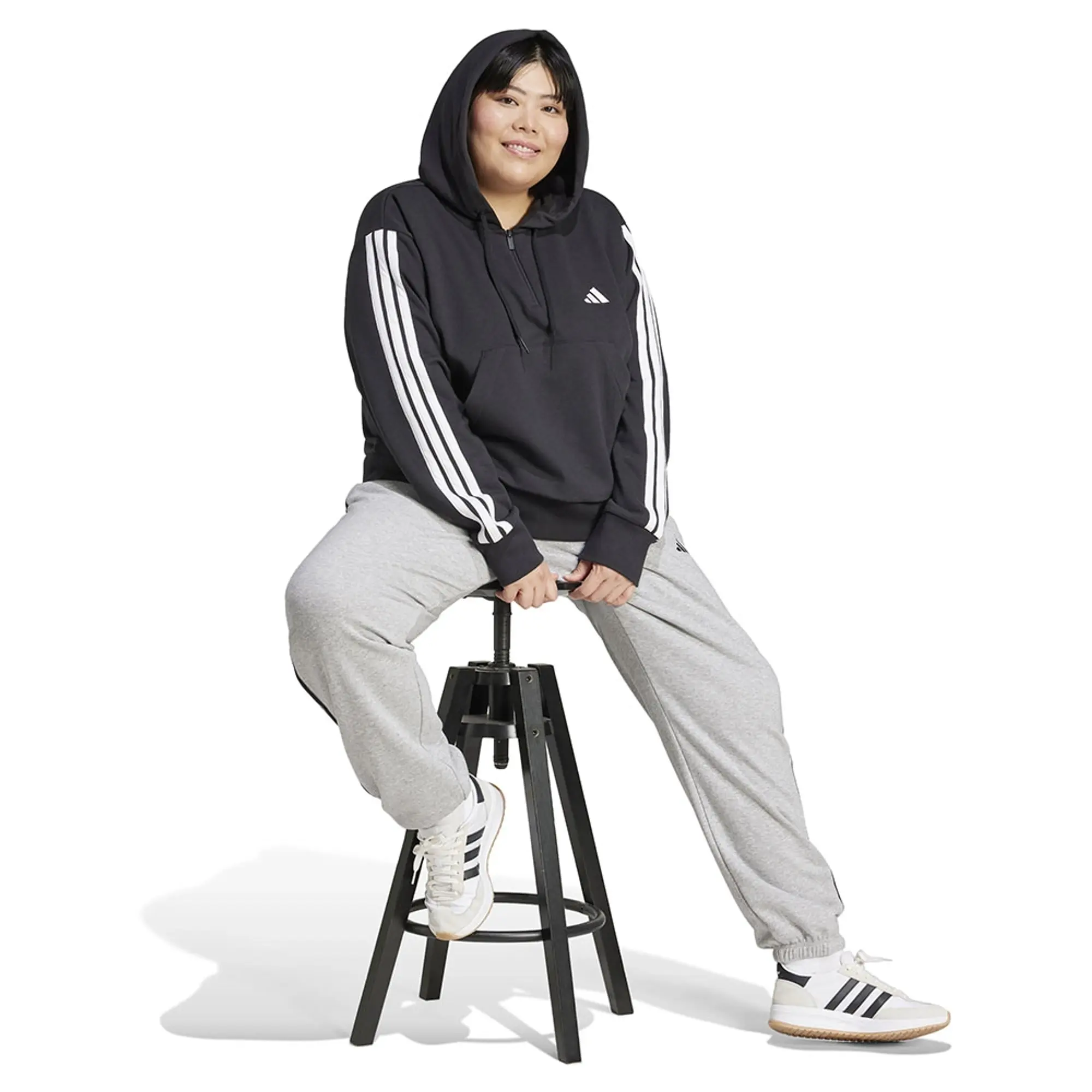 Adidas Essentials 3 Stripes French Terry Plus Hoodie