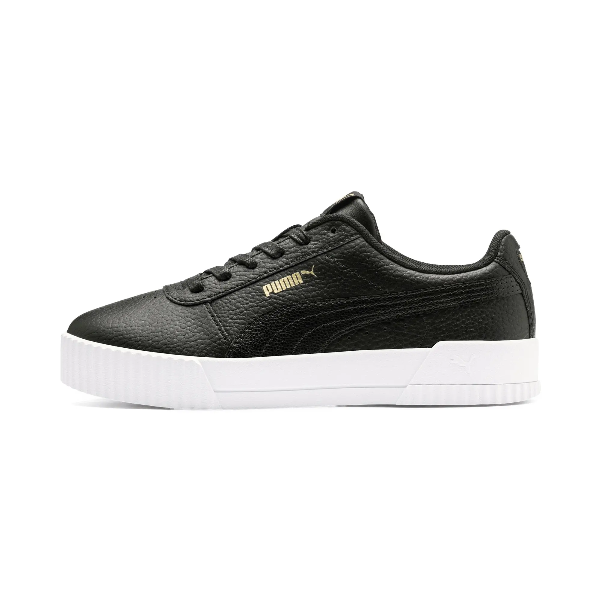 Puma Womens Carina Lux Trainers Sports Shoes - Black Leather