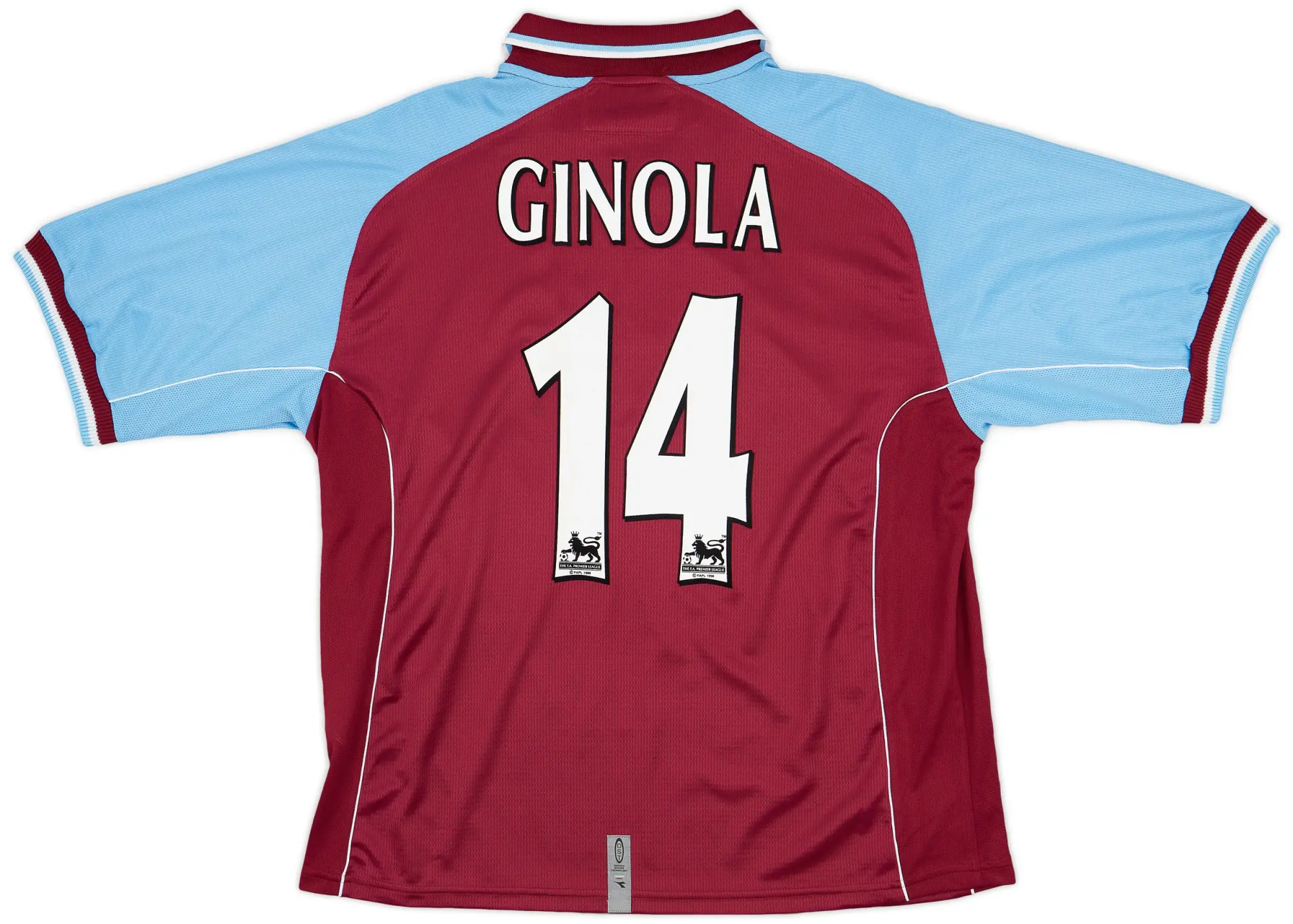 Diadora 2000-01 Aston Villa Home Shirt Ginola #14 (XL)