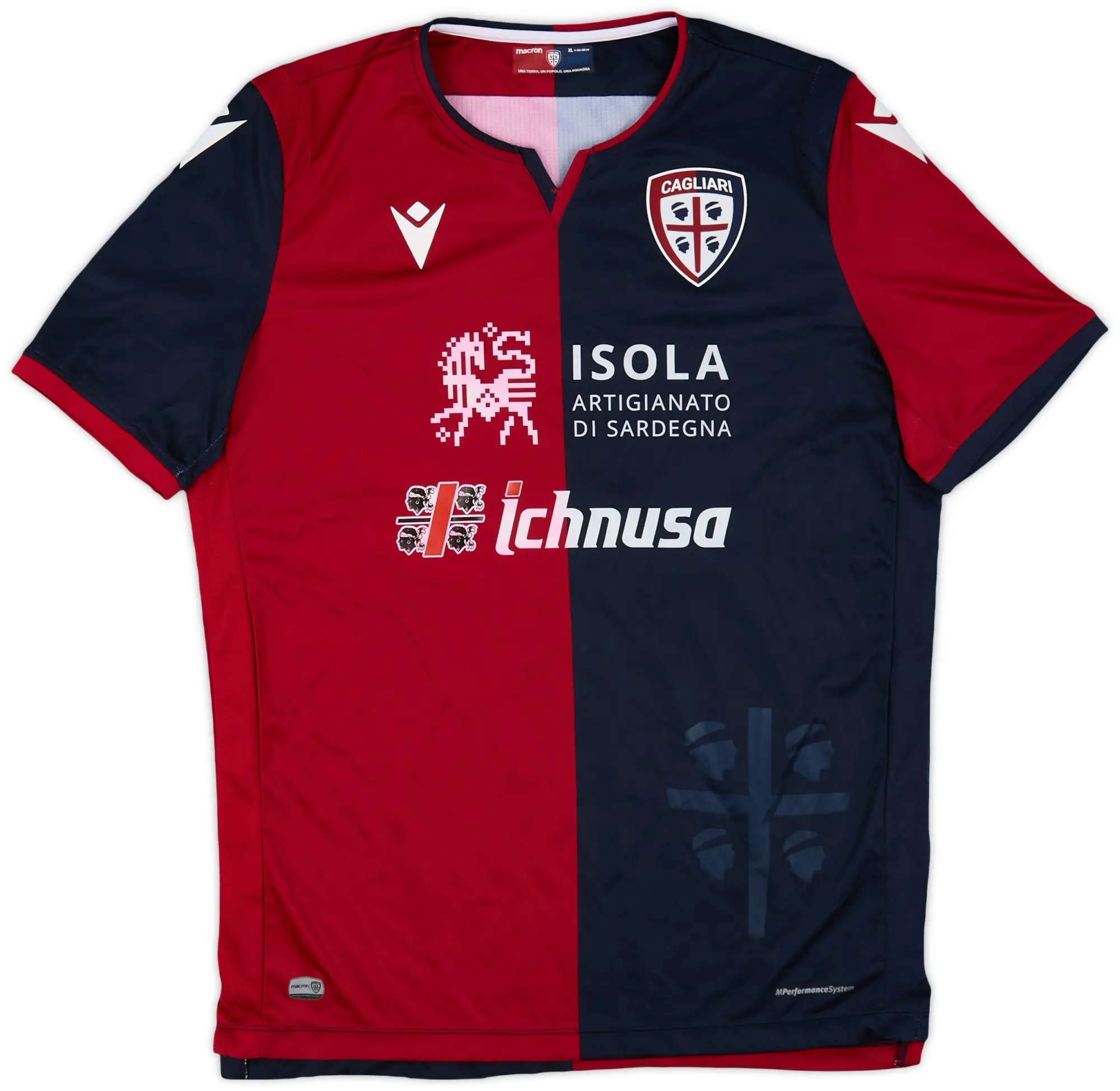 Macron 2019-20 Cagliari Match Issue Signed Home Shirt #23 (Ceppitelli)