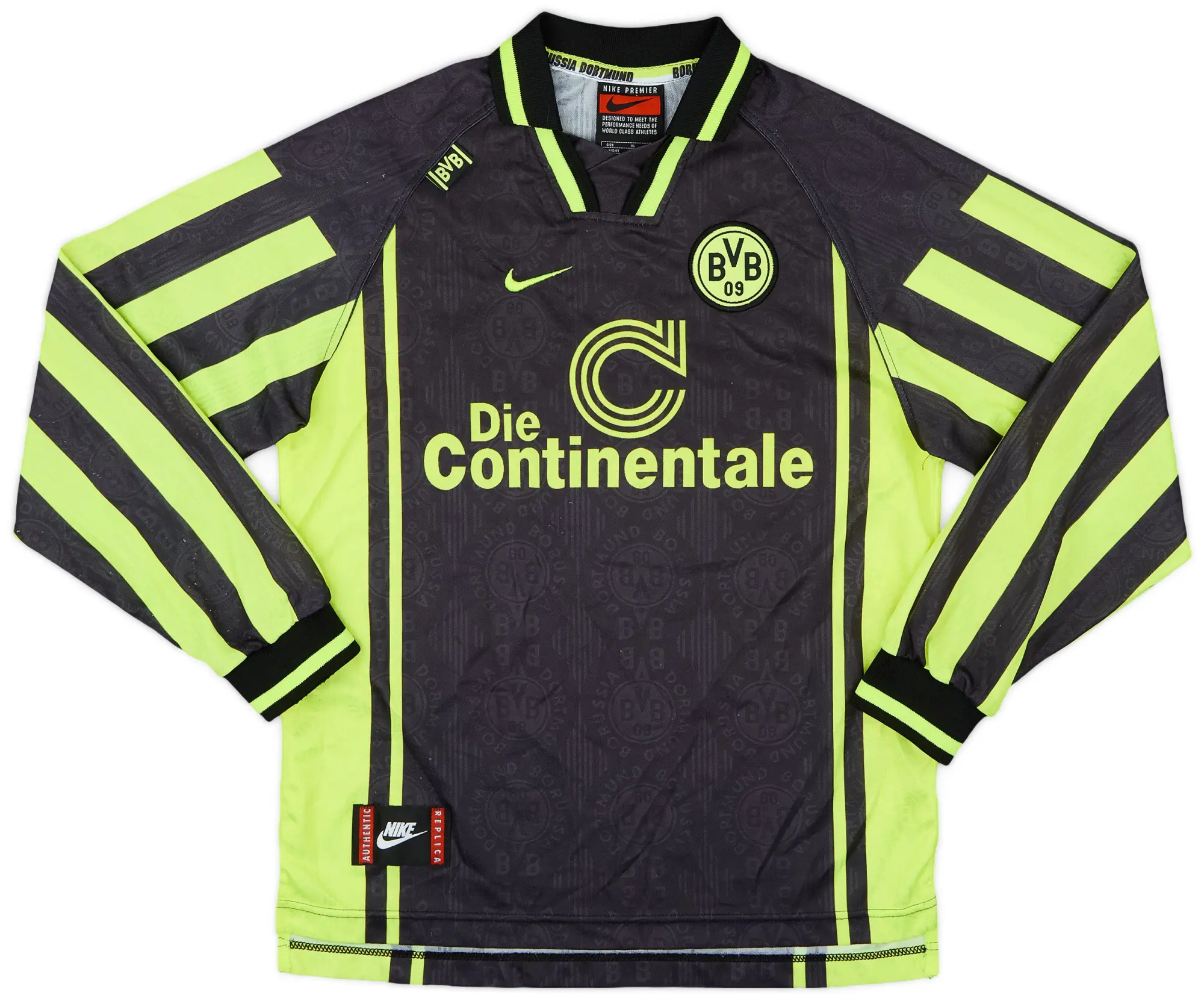 Nike 1996-97 Borussia Dortmund Away L/S Shirt - 8/10 - (XL.Boys)