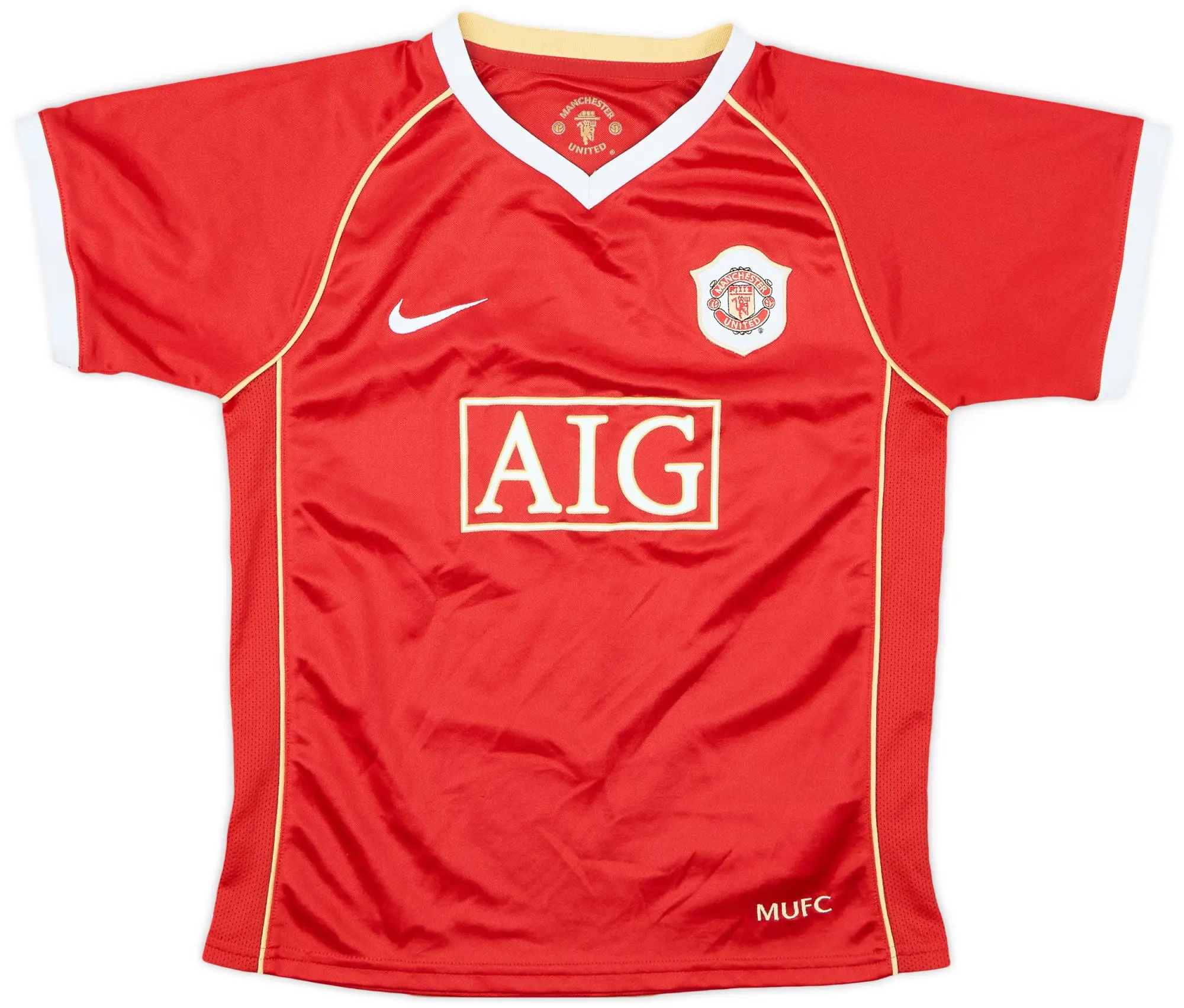 Nike 2006-07 Manchester United Home Shirt - 8/10 - (6-7 Years)