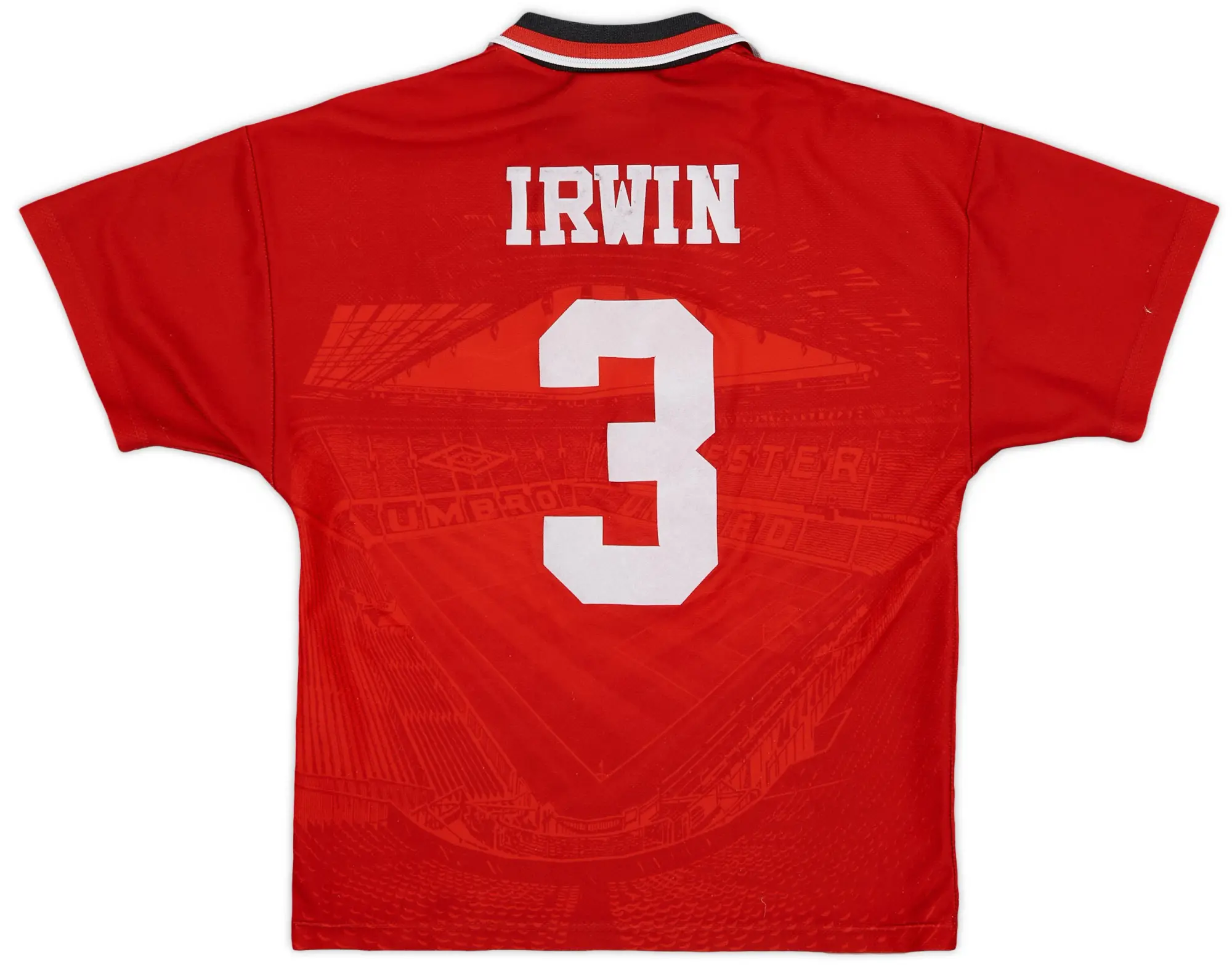 Umbro 1994-96 Manchester United Home Shirt Irwin #3 - 7/10 - (L.Boys)