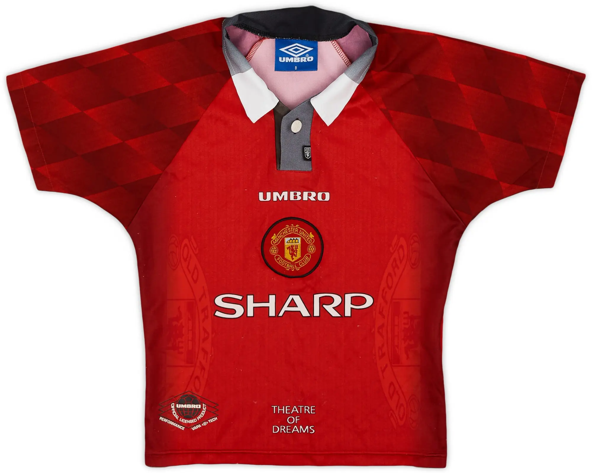 Umbro 1996-98 Manchester United Home Shirt - 8/10 - (S.Boys)