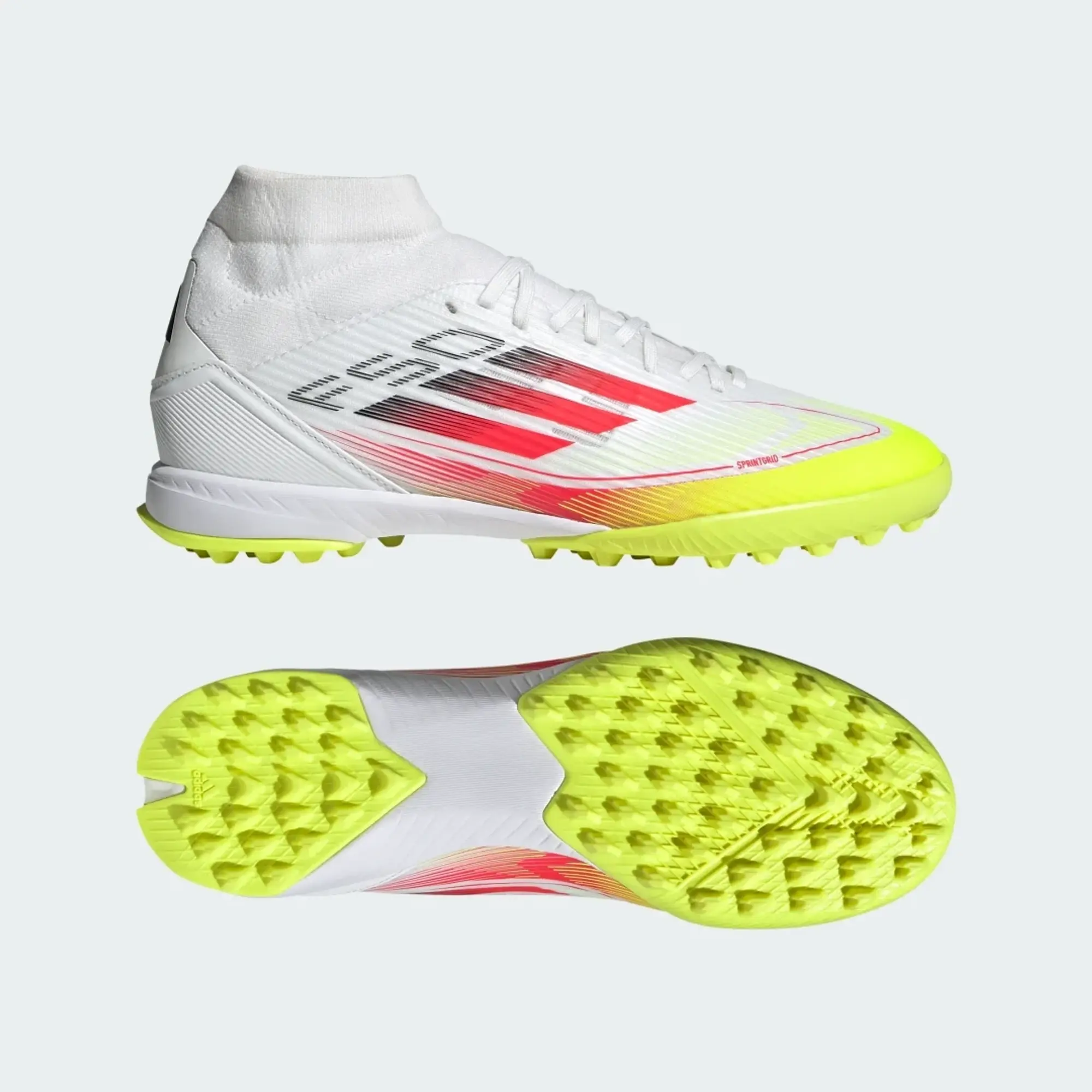 Adidas F50 League Mid Tf  - Cloud White / Lucid Red / Solar Yellow