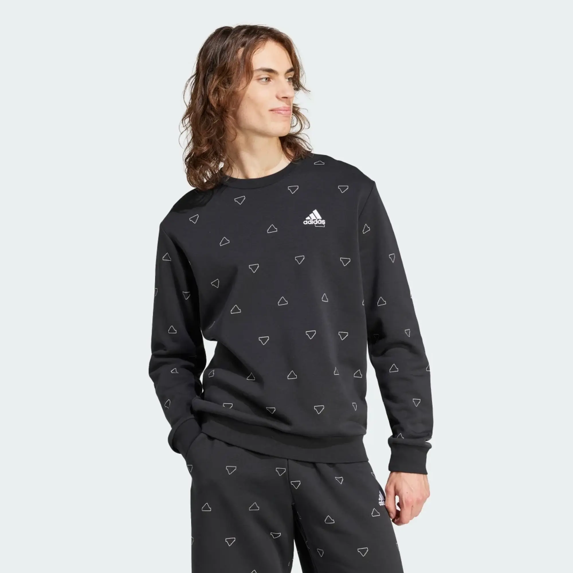 adidas Seasonal Essentials Monogram Graphic Crew Sweatshirt