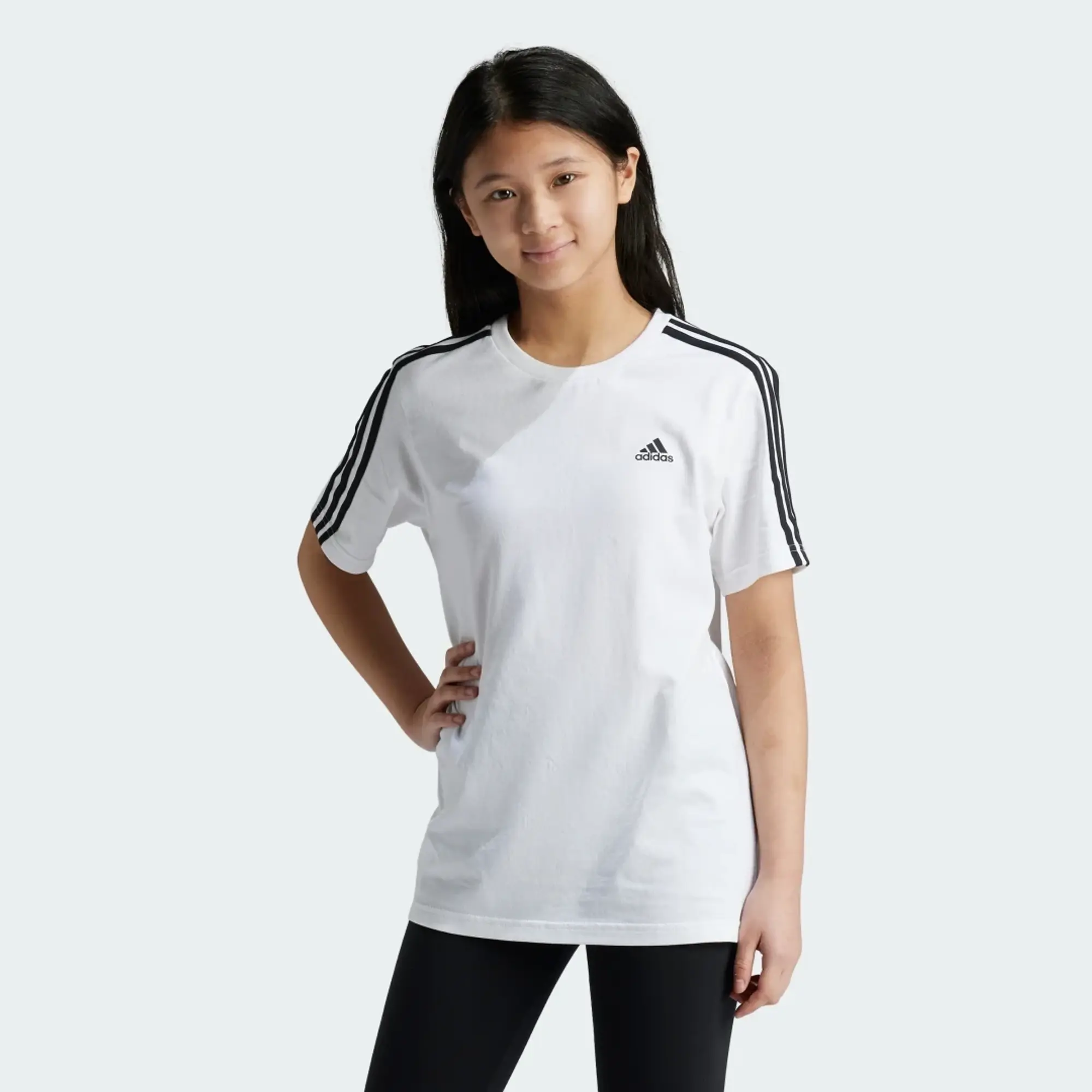 adidas Essentials 3-Stripes Cotton Loose Fit Boyfriend T-Shirt