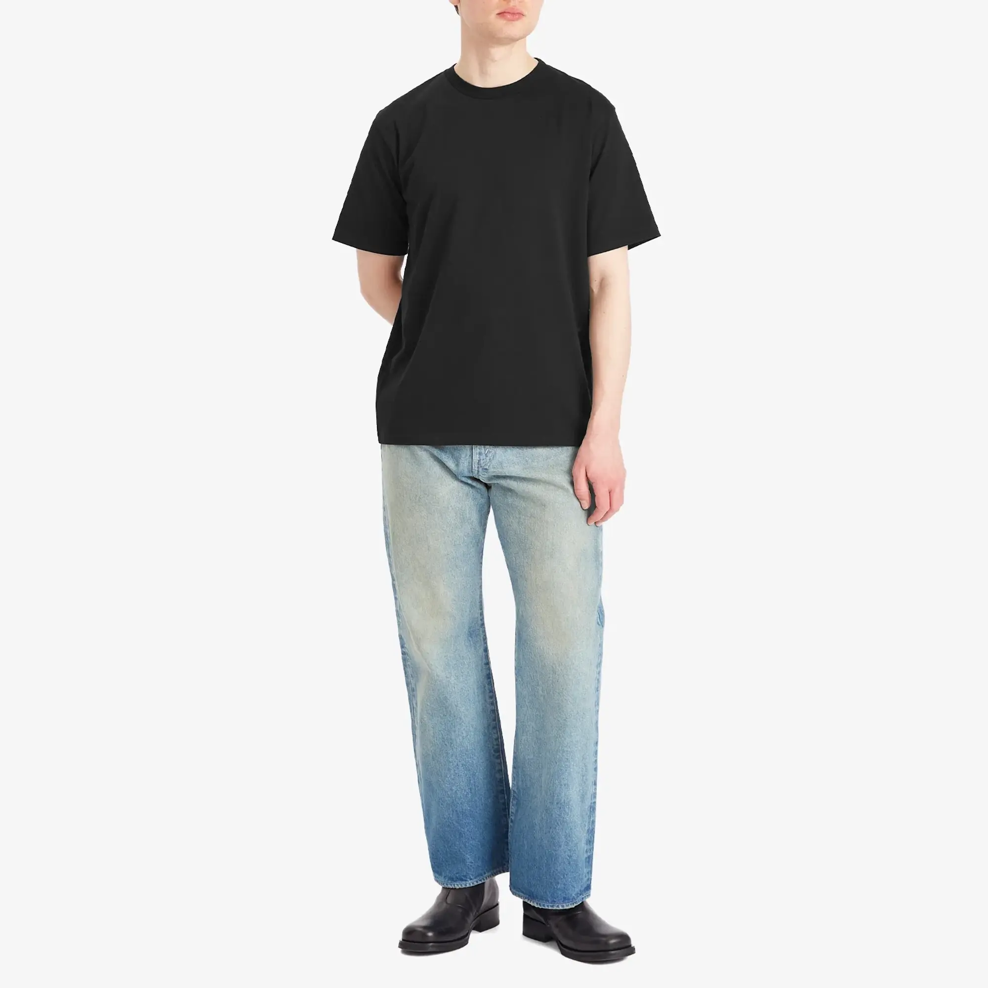 Auralee Men's Luster Plaiting T-Shirt Black
