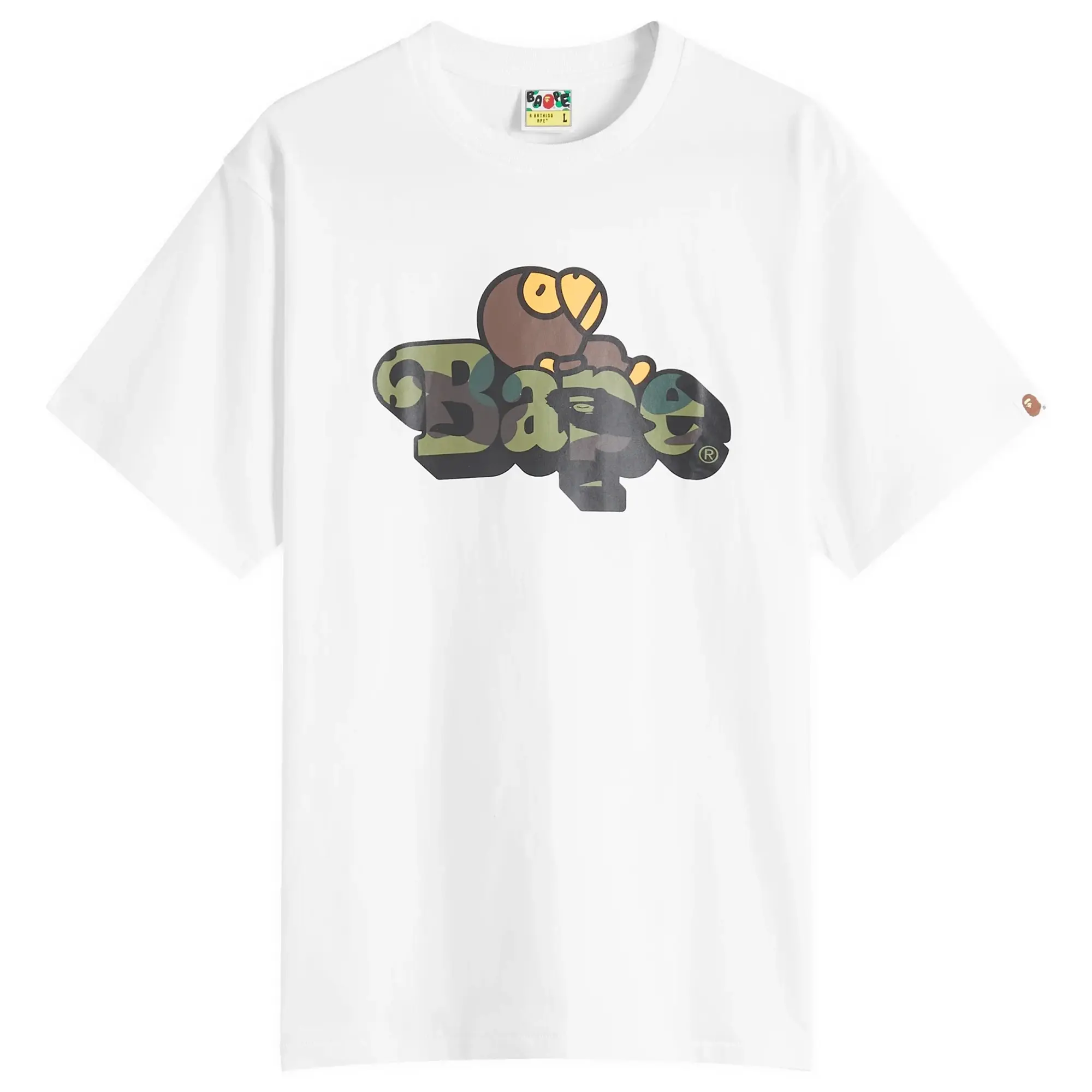 A Bathing Ape Men's 1st Camo Milo On Bape T-Shirt White/Green