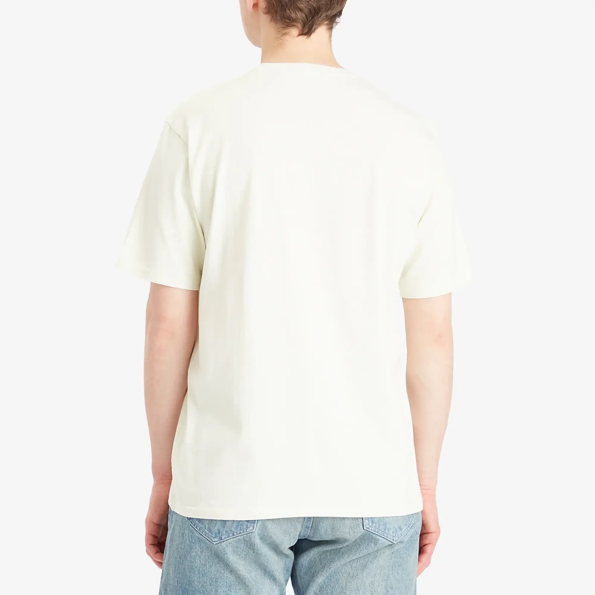 Auralee Men's Luster Plaiting T-Shirt Ivory Pistachio