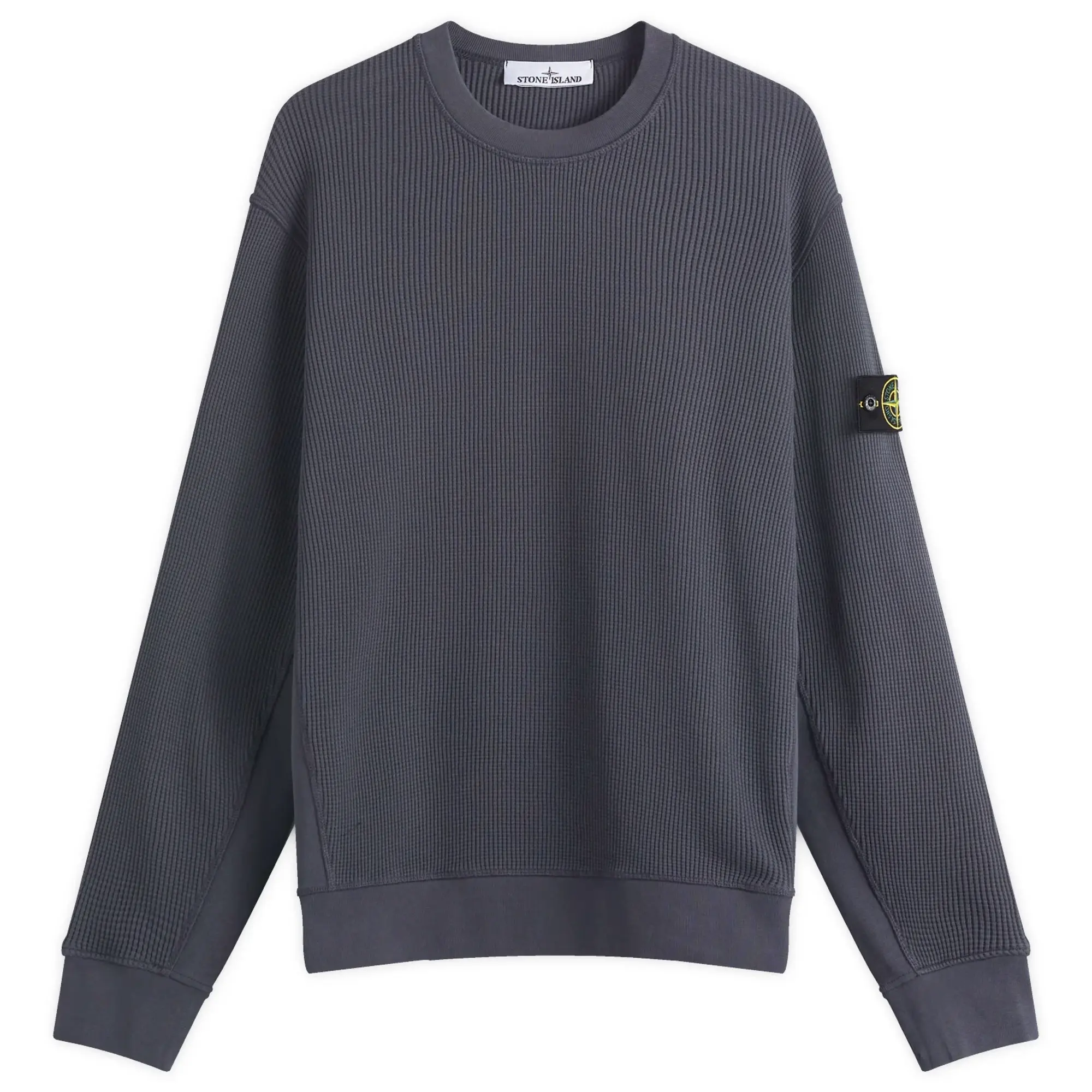 Stone Island Men's Waffle Crew Neck Sweatshirt Navy Blue