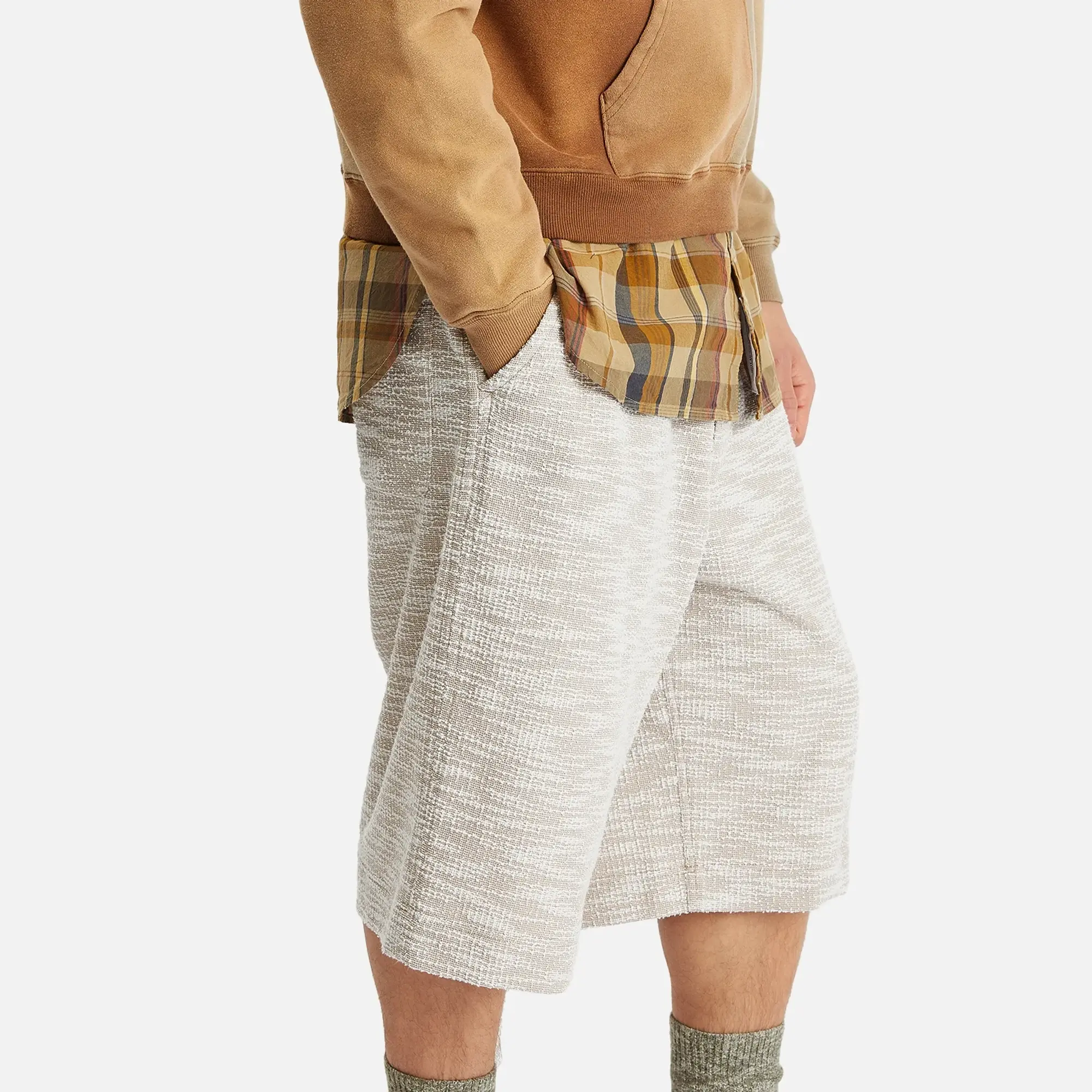 Merely Made Men's Jacquard Wide Shorts Beige