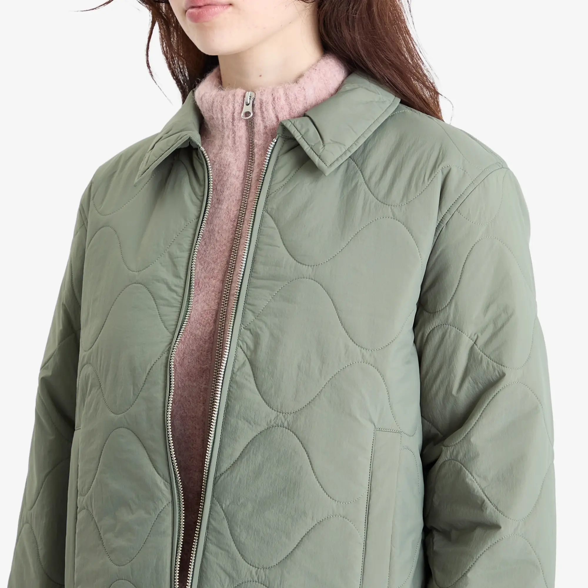 Closed Women's Short Quilted Jacket Faded Green