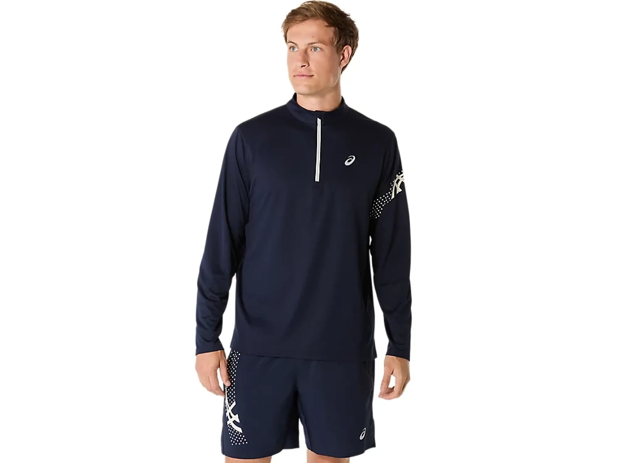 ASICS Icon 1/2 Zip Running Shirt Men - Dark Blue