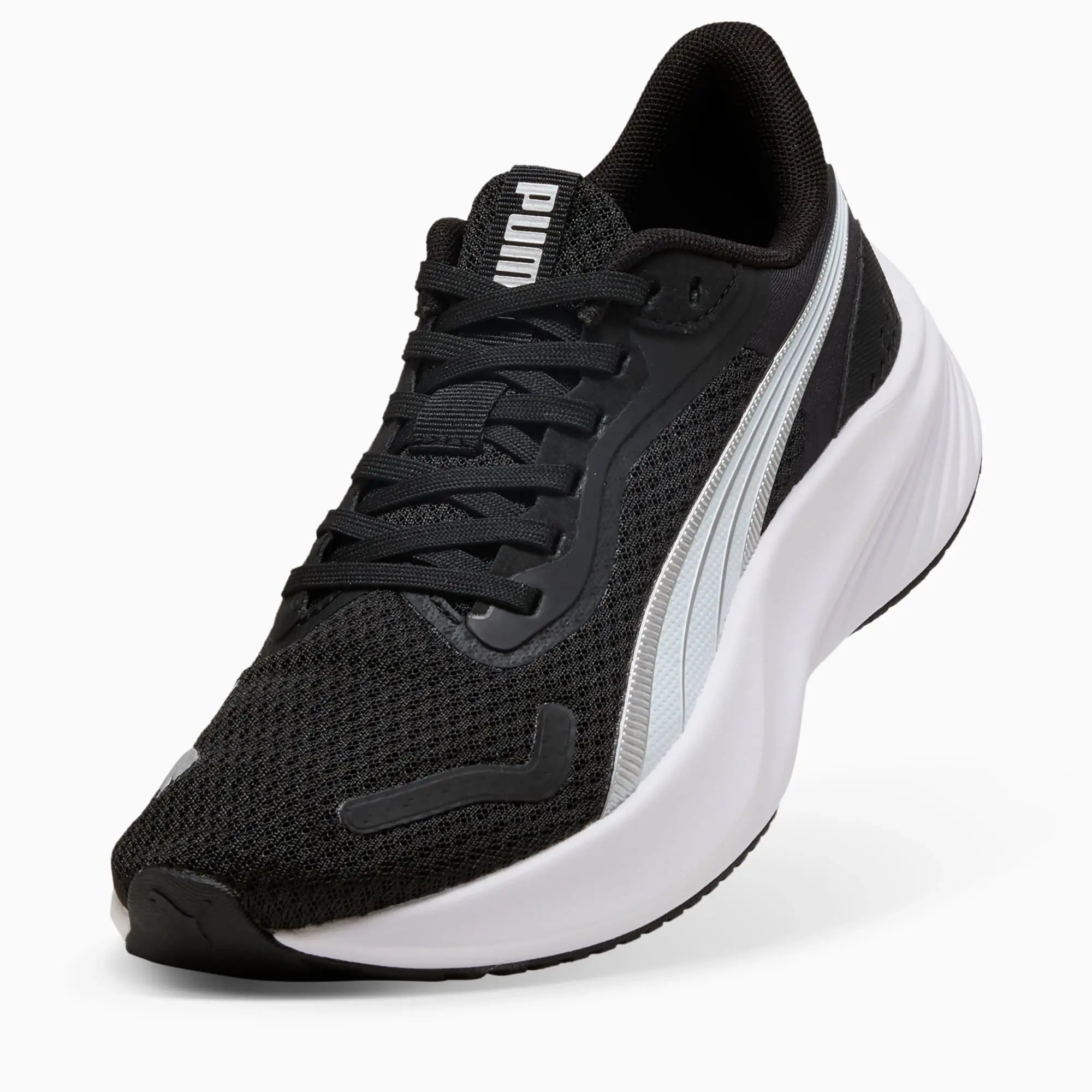 PUMA Kids' Pounce Lite Trainers, Black/White