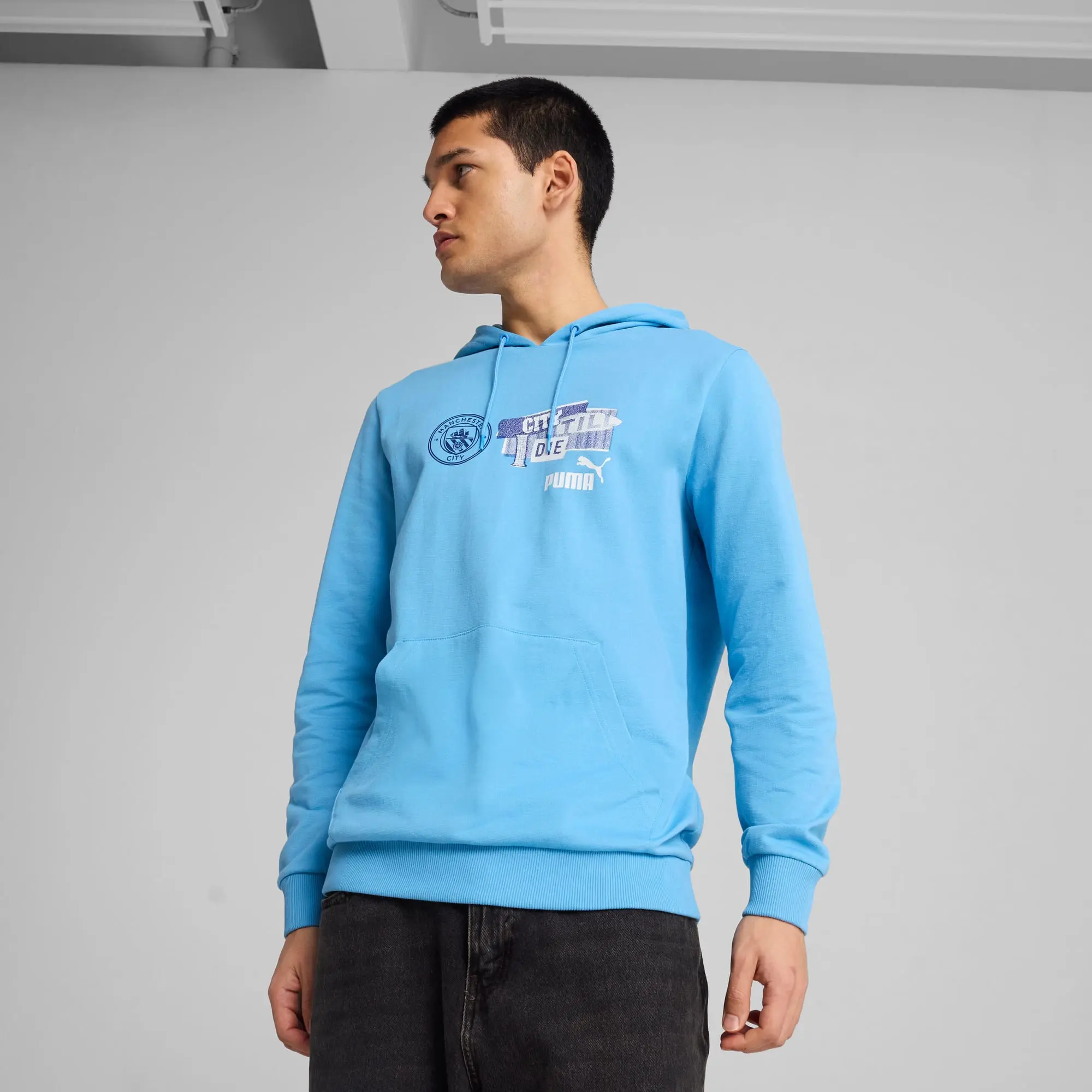 PUMA Manchester City Ftblnrgy Hoodie Men, Light Blue