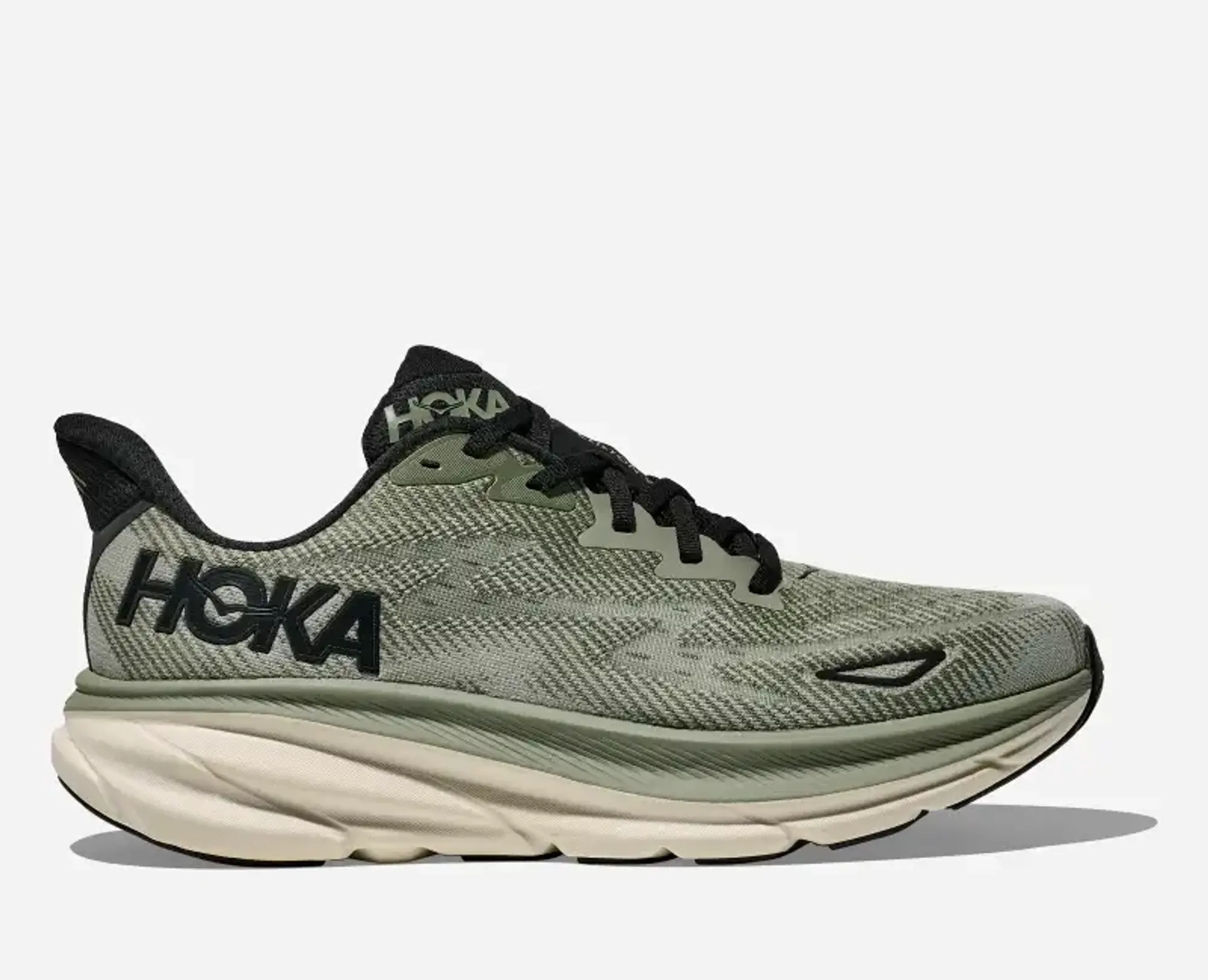 Hoka One One HOKA Men's Clifton 9 Road Running Shoes in Sea Moss/Forest Lichen