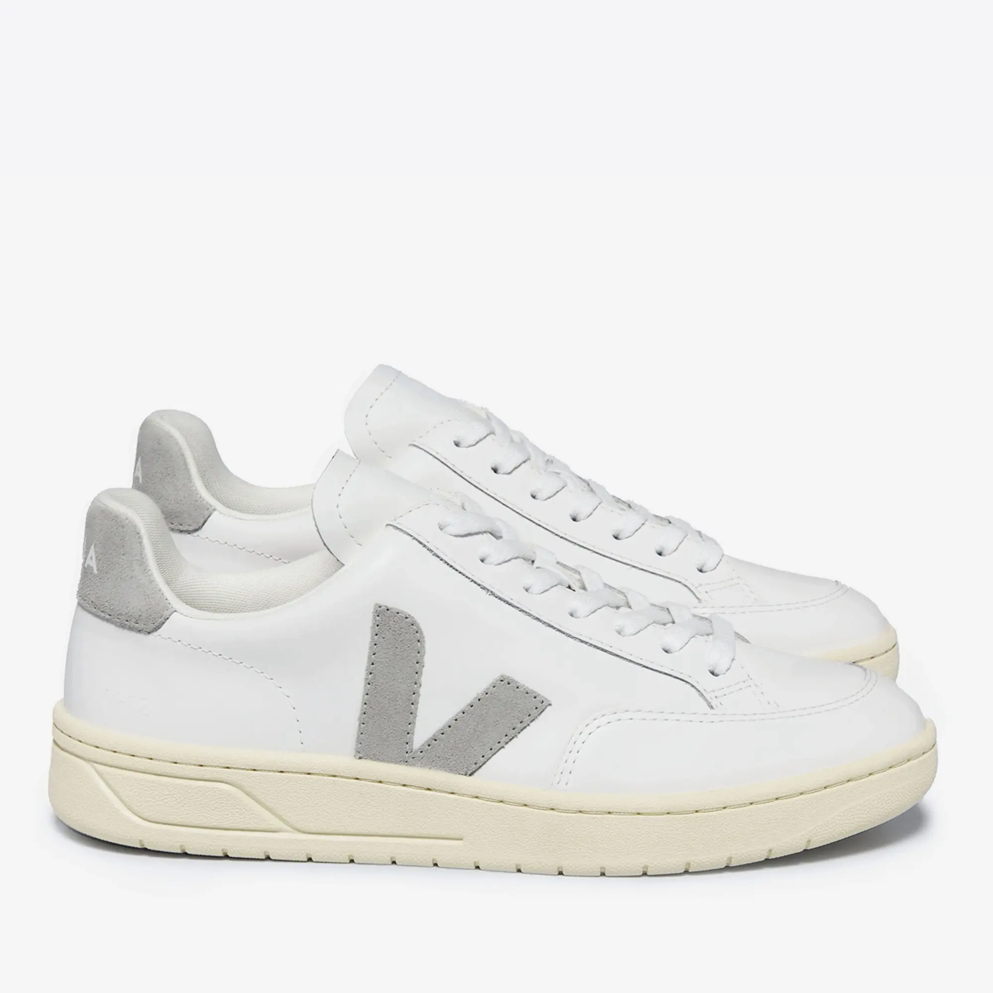 Veja Women's V-12 Suede-Trimmed Leather Trainers