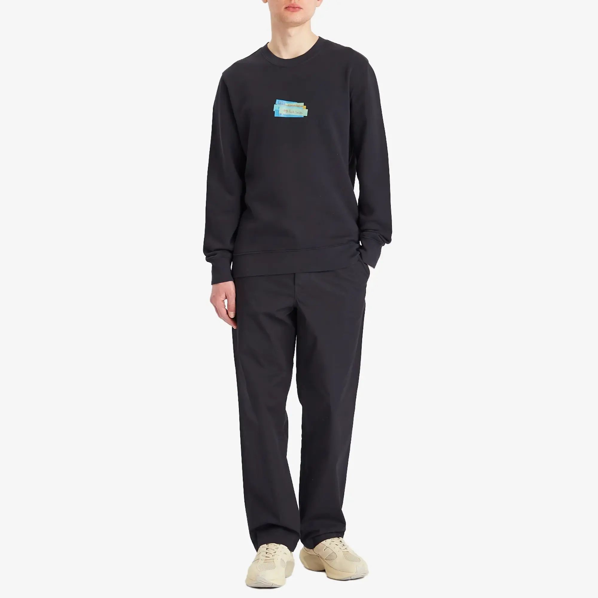 Paul Smith Men's PS Label Print Sweatshirt Blue