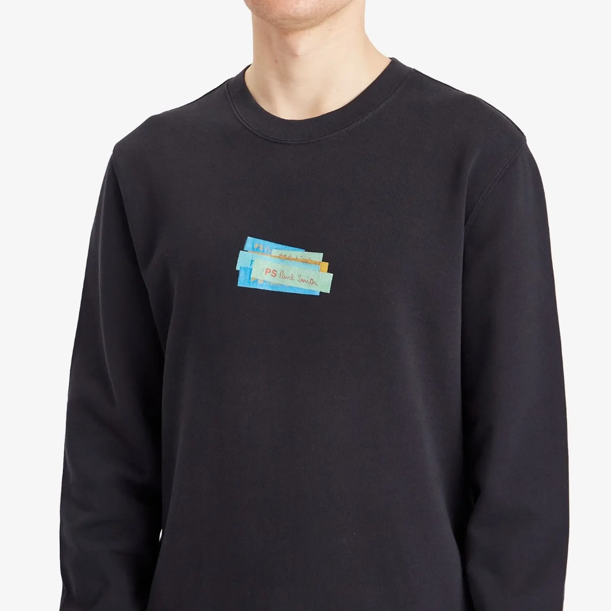 Paul Smith Men's PS Label Print Sweatshirt Blue