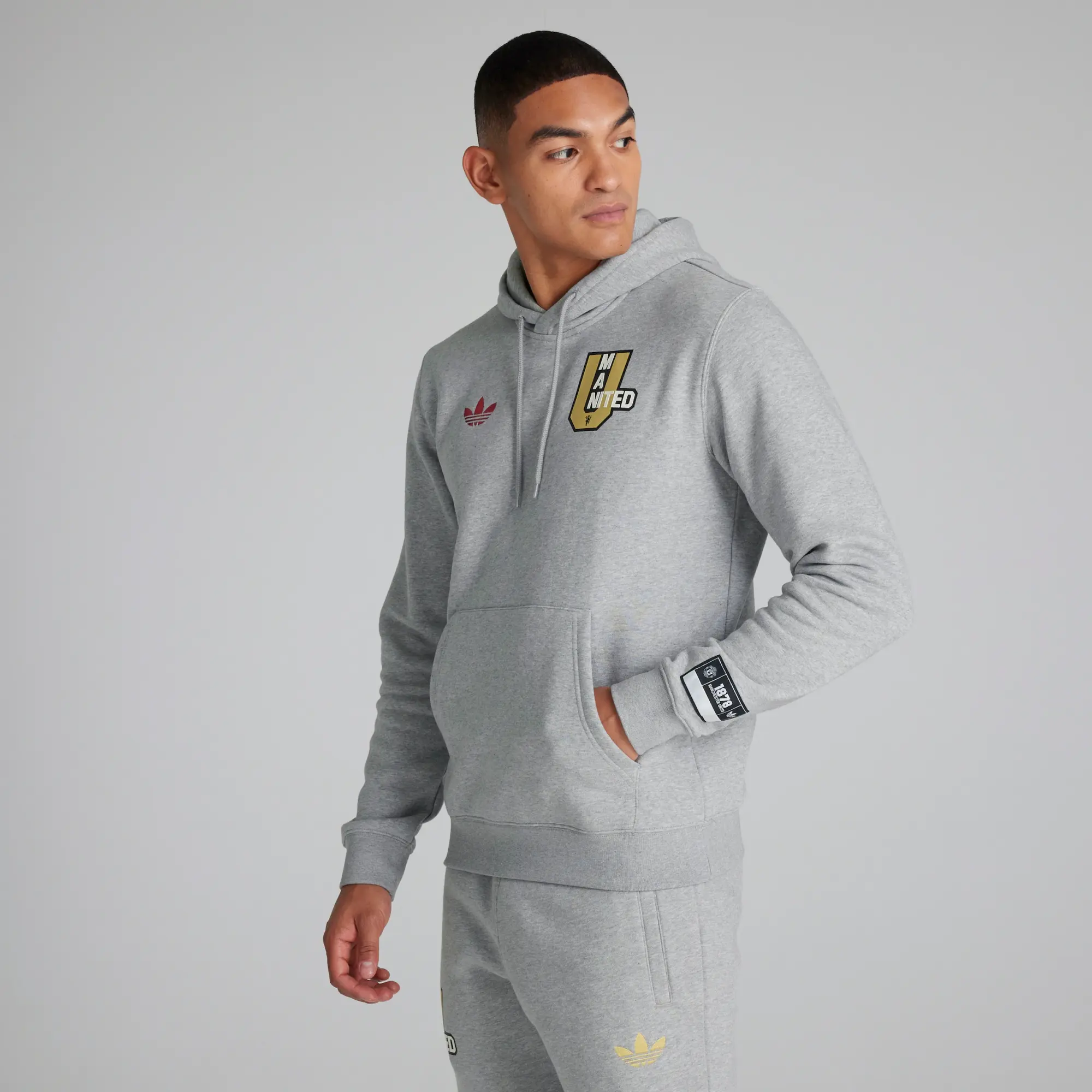 adidas Manchester United VRCT Overhead Hoodie Grey