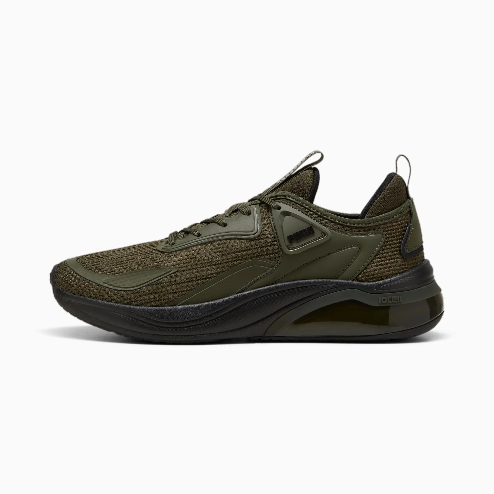 PUMA Cell Thrill Running Shoes Unisex, Dark Olive/Black