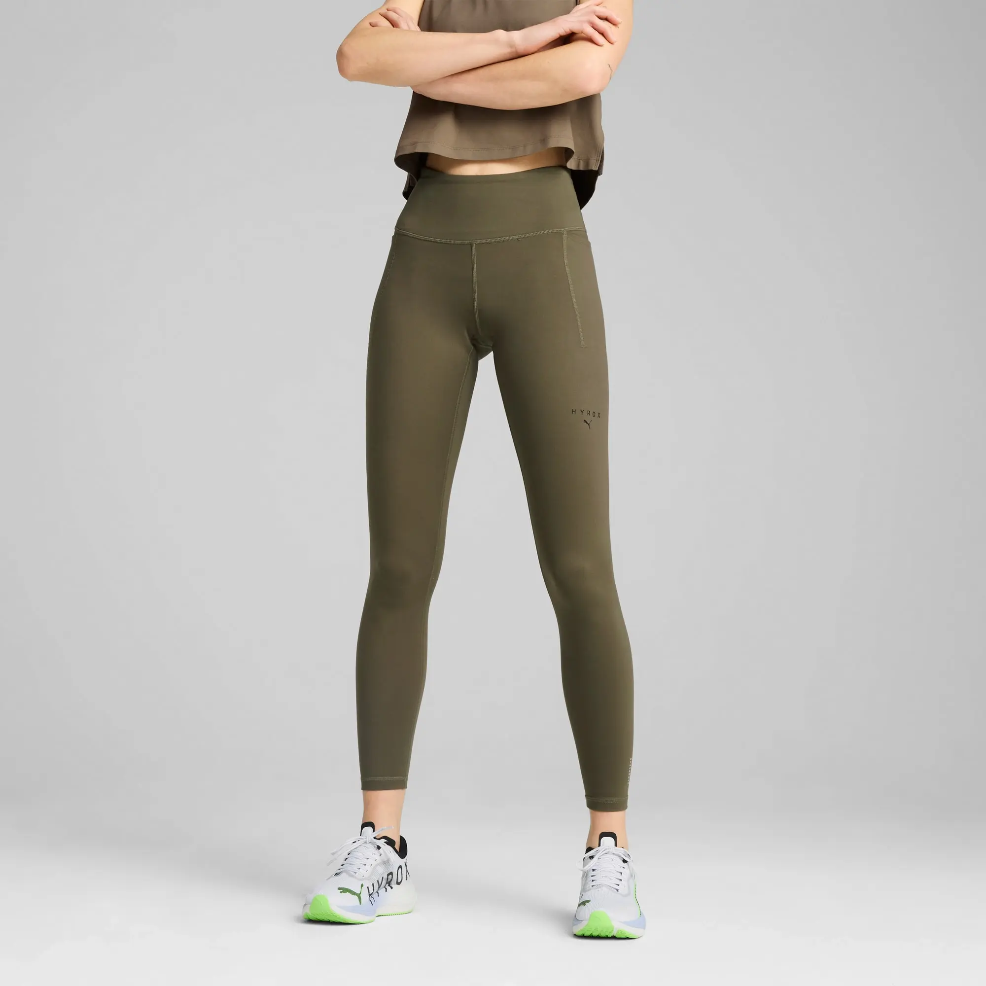 PUMA x HYROX Cloudspun Full Tights Women, Loden Green