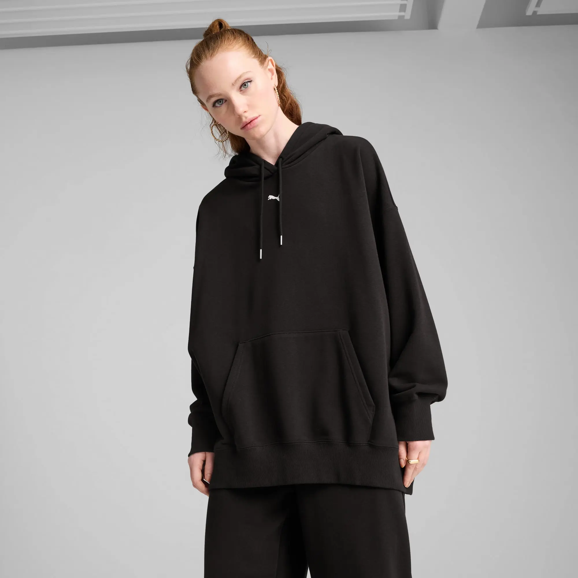 PUMA Wardrobe Ess Oversized Hoodie Women, Black