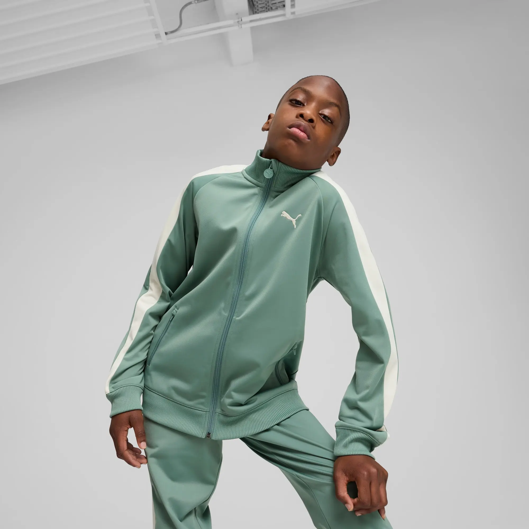 PUMA T7 Always On Track Jacket Youth, Green Moon