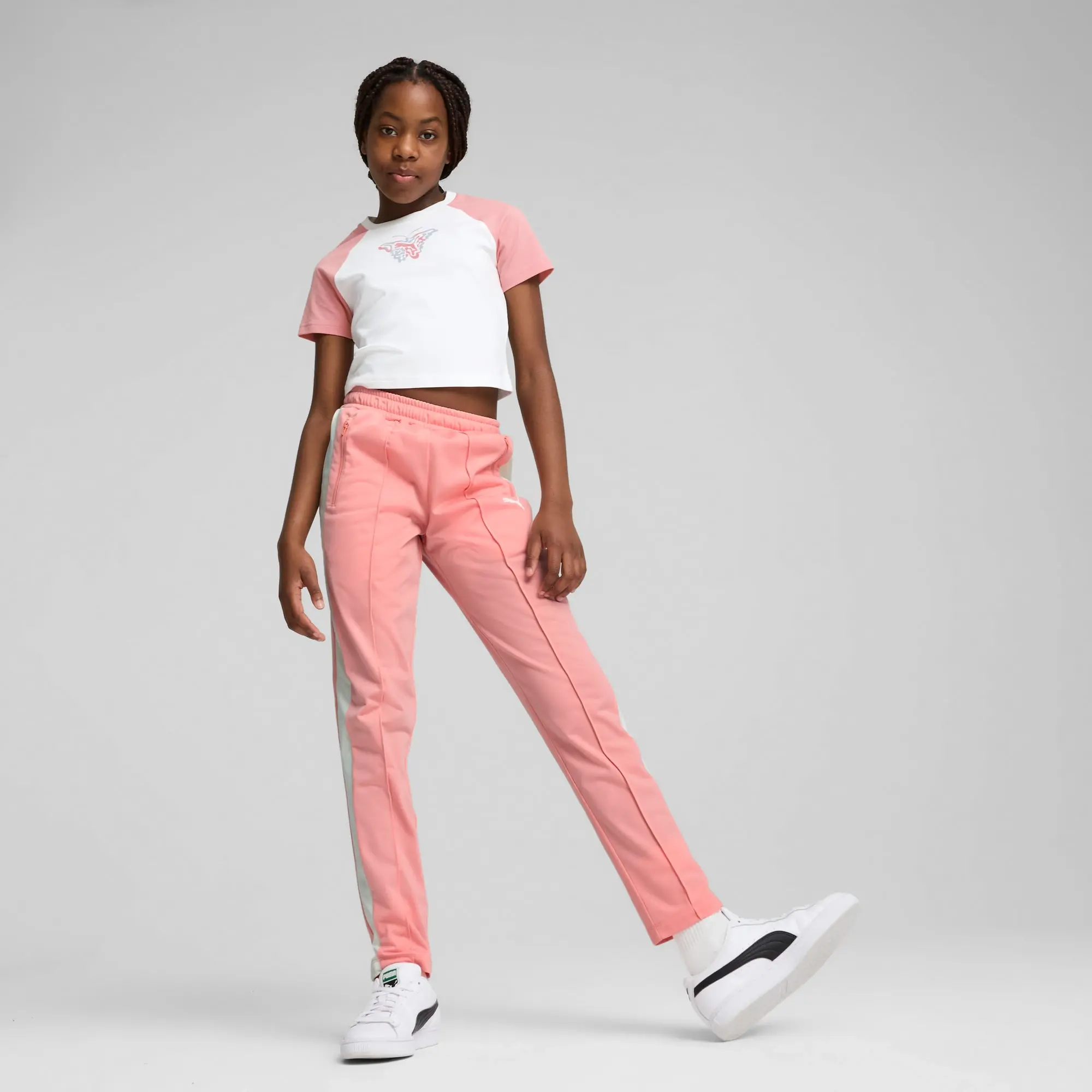 PUMA T7 Always On Slim Track Pants Youth, Pink Fruit