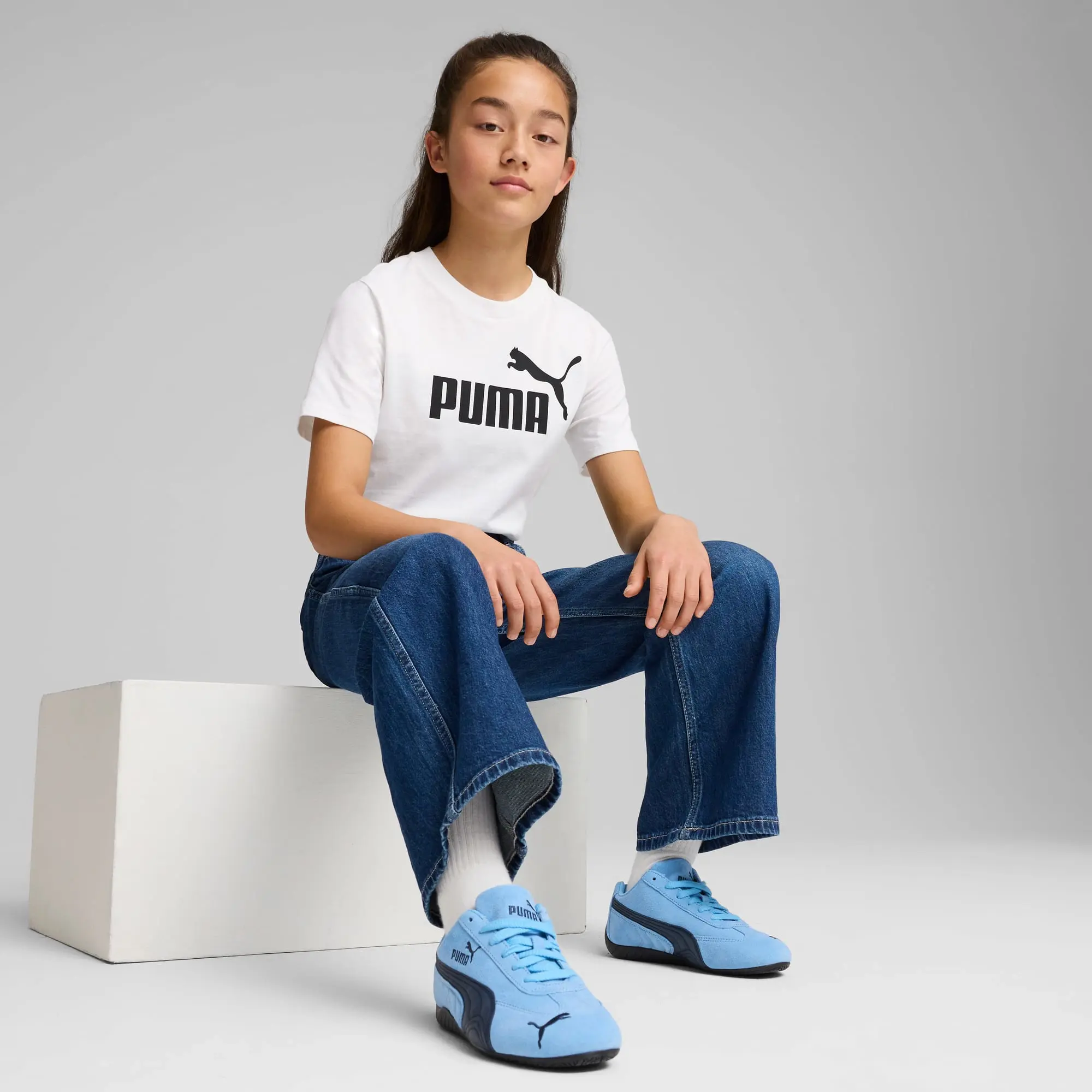 PUMA Ess No. 1 Logo T-Shirt Youth, White