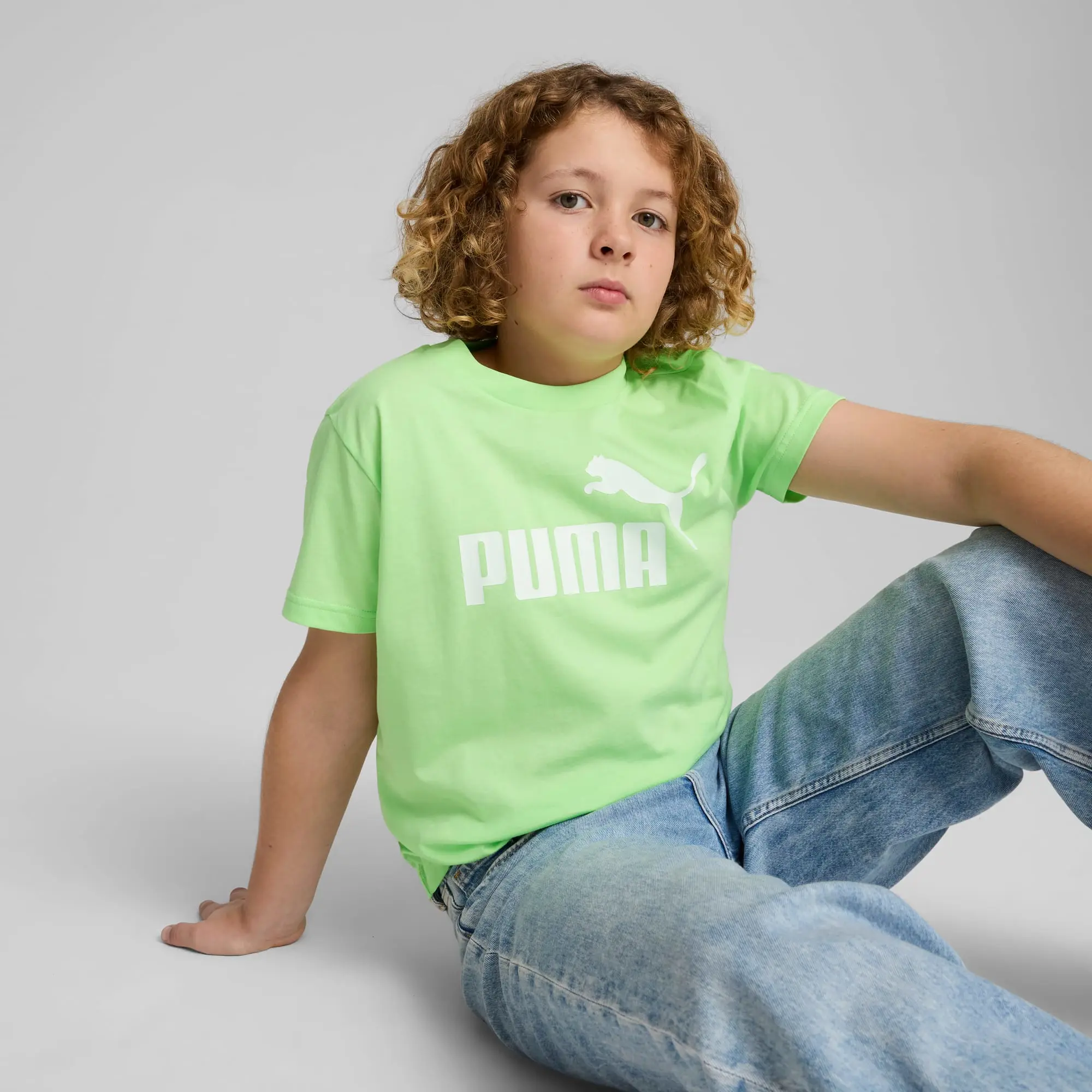 PUMA Ess No. 1 Logo T-Shirt Youth, Spring Fern