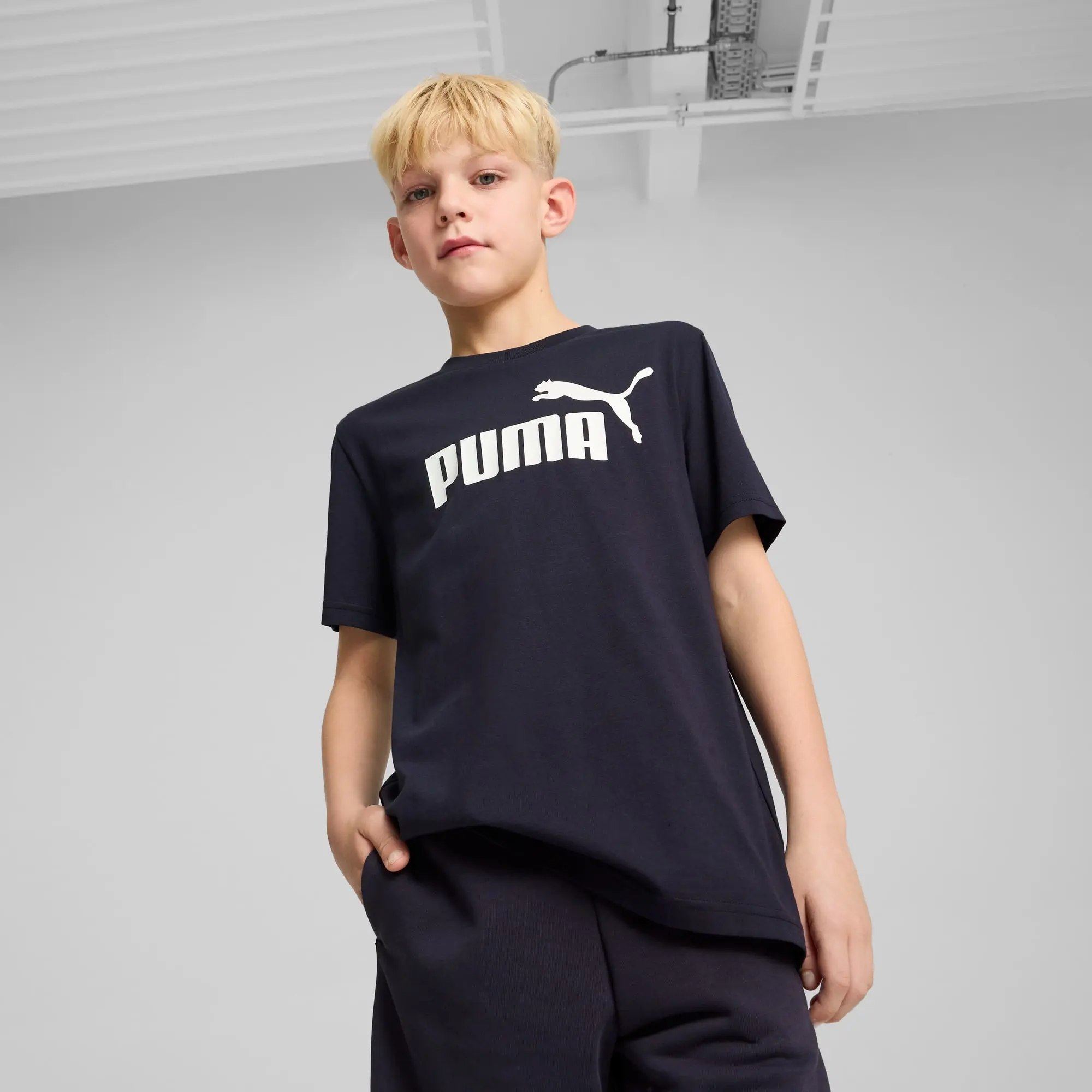 PUMA Ess No. 1 Logo T-Shirt Youth, Dark Blue