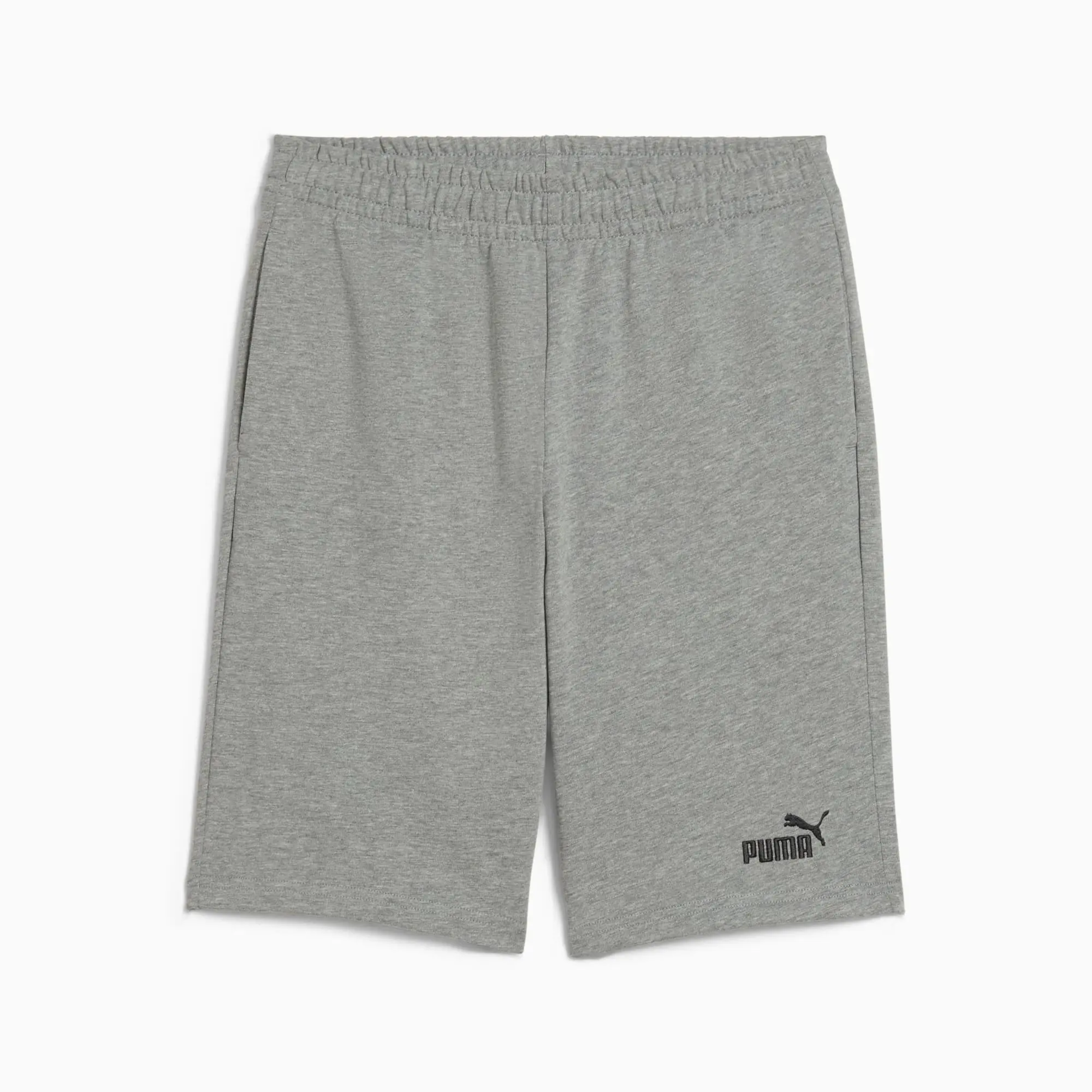 PUMA Ess No. 1 Logo Jersey Shorts Youth, Medium Grey Heather